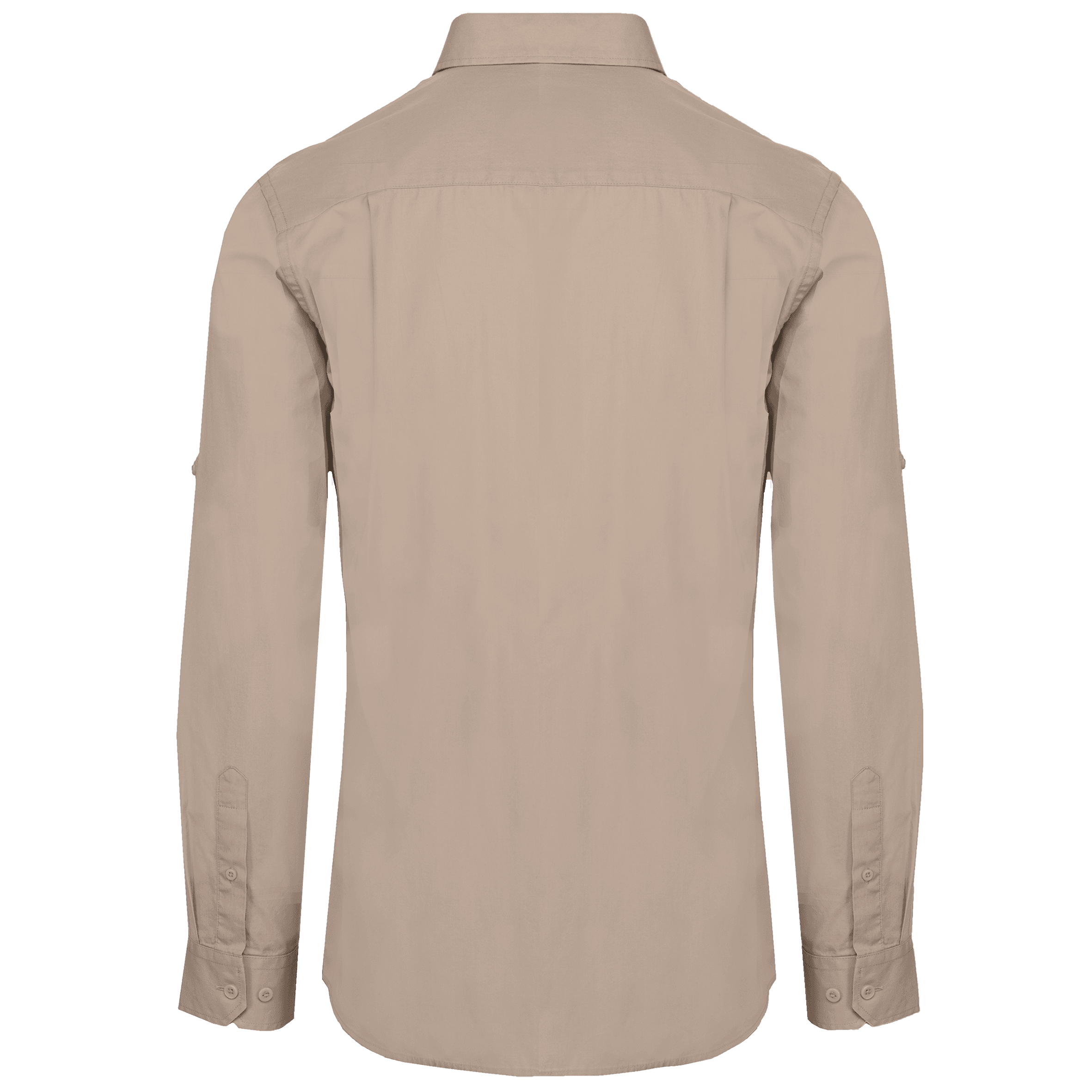 Chemise safari manches longues homme — coloris Beige (Beige)