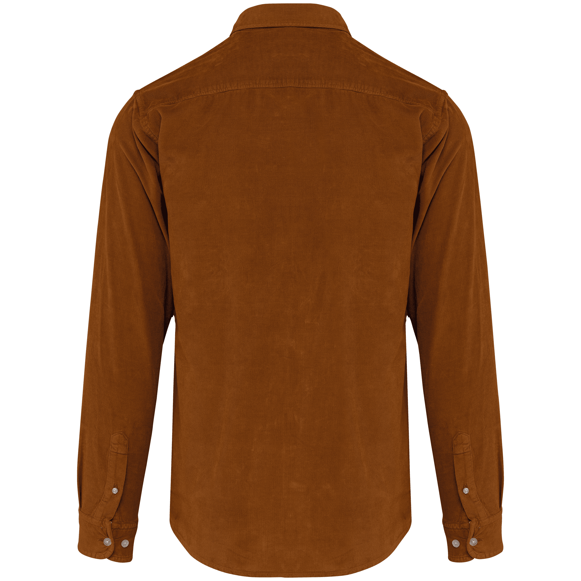 Chemise manches longues en velours homme — coloris Washed Brandy (Marron)