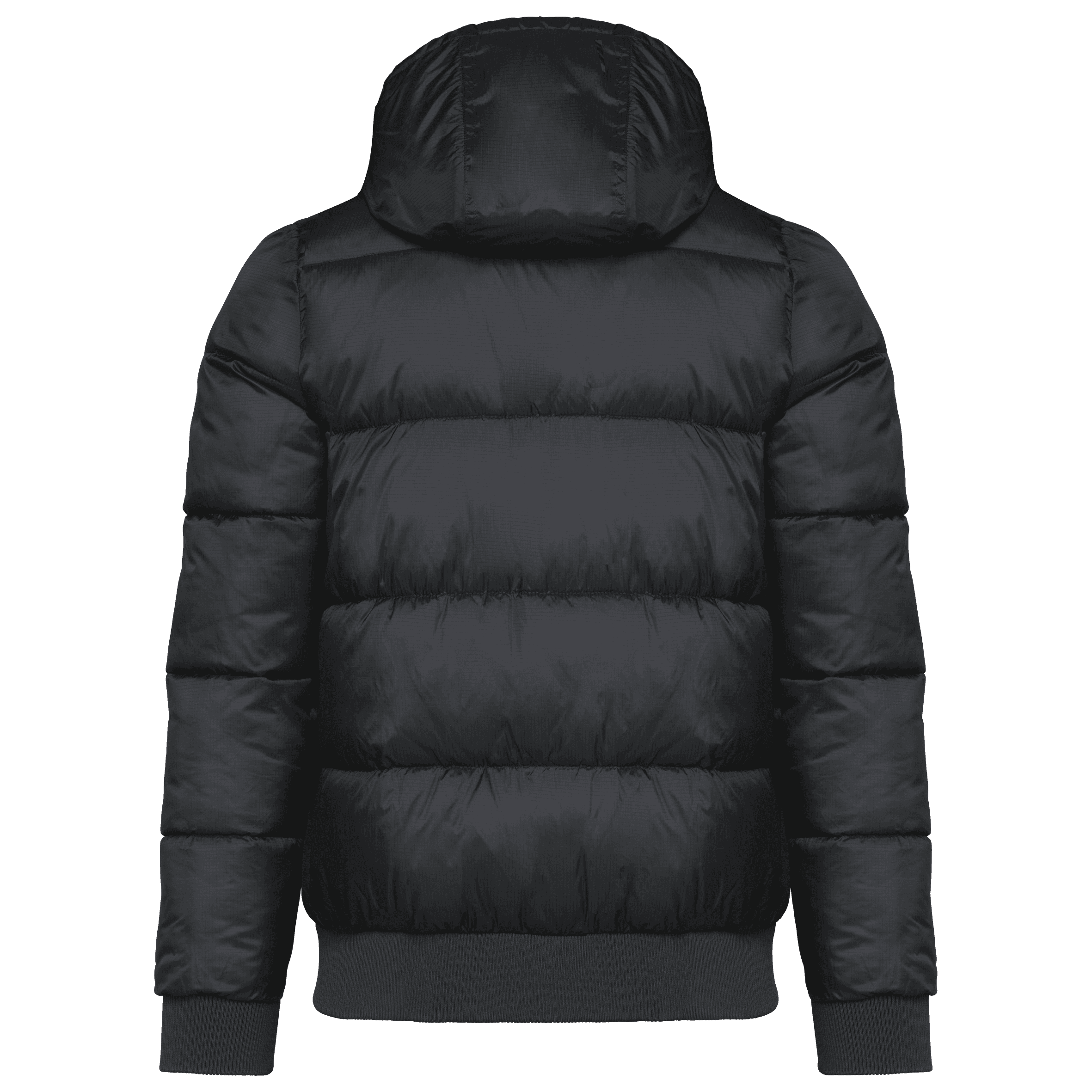 Veste unisexe ripstop recyclée à capuche — coloris Black (Noir)