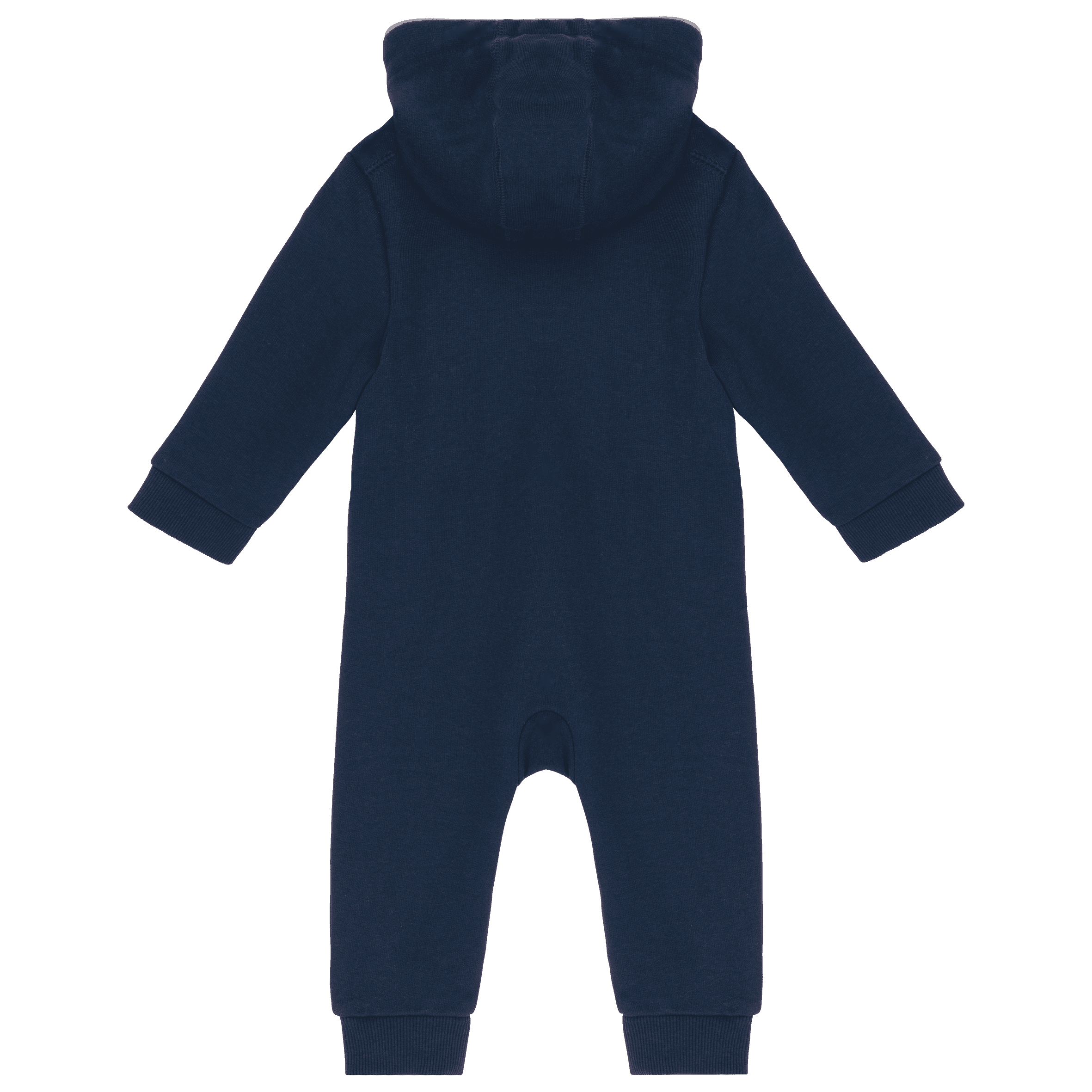 Grenouillère bébé avec capuche — coloris Navy / Oxford Grey (Bleu)