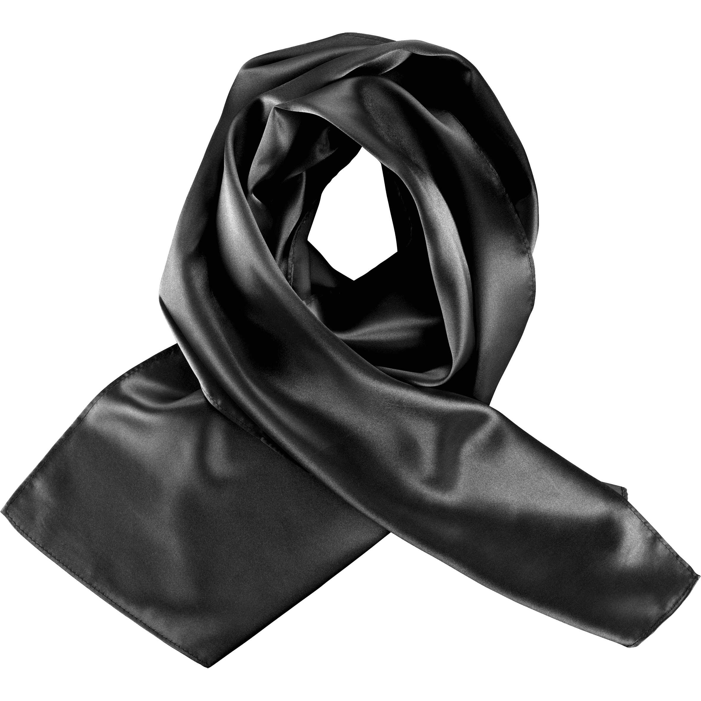 Foulard satiné — coloris Black (Noir)
