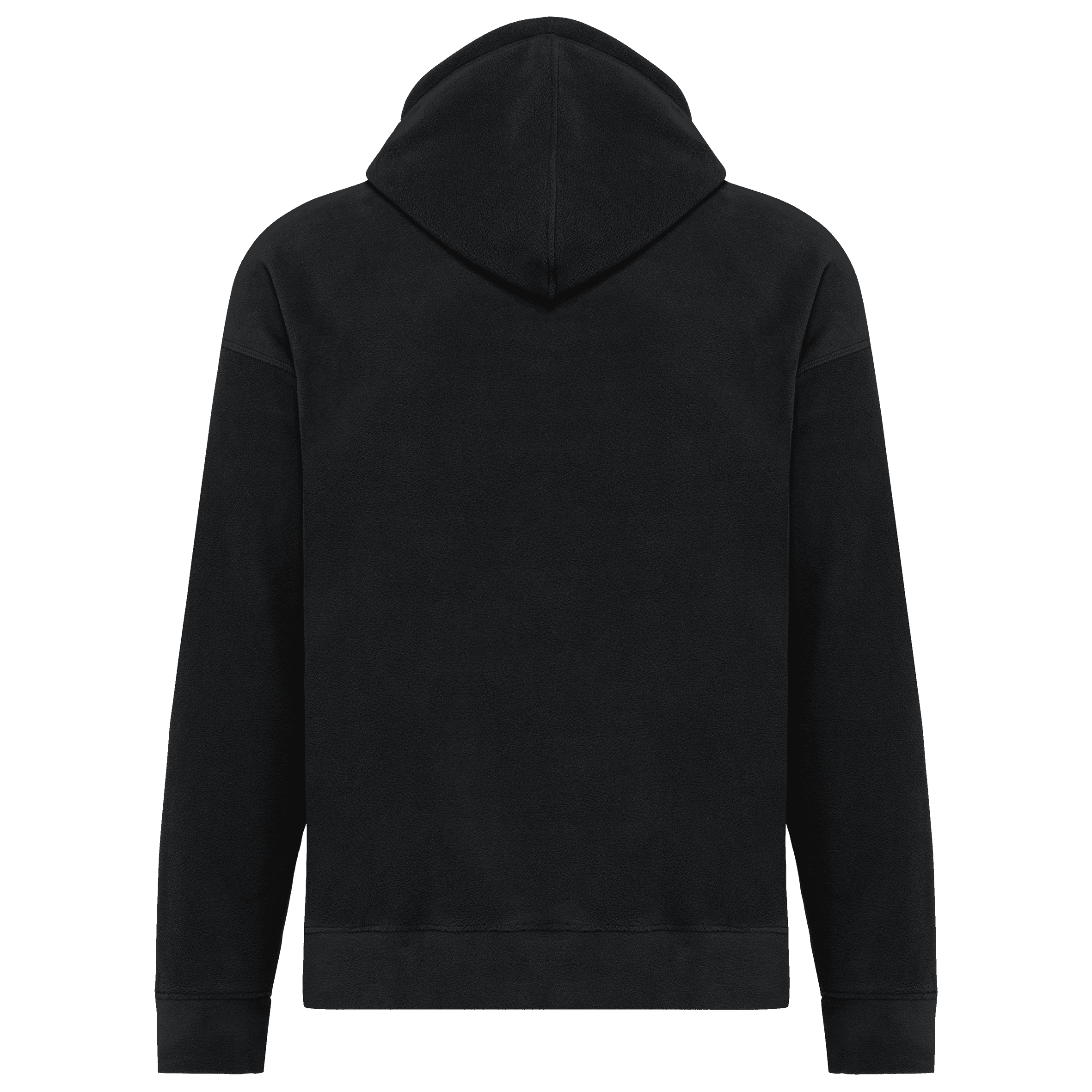 Sweat-shirt à capuche oversize en micropolaire recyclée unisexe — coloris Black (Noir)
