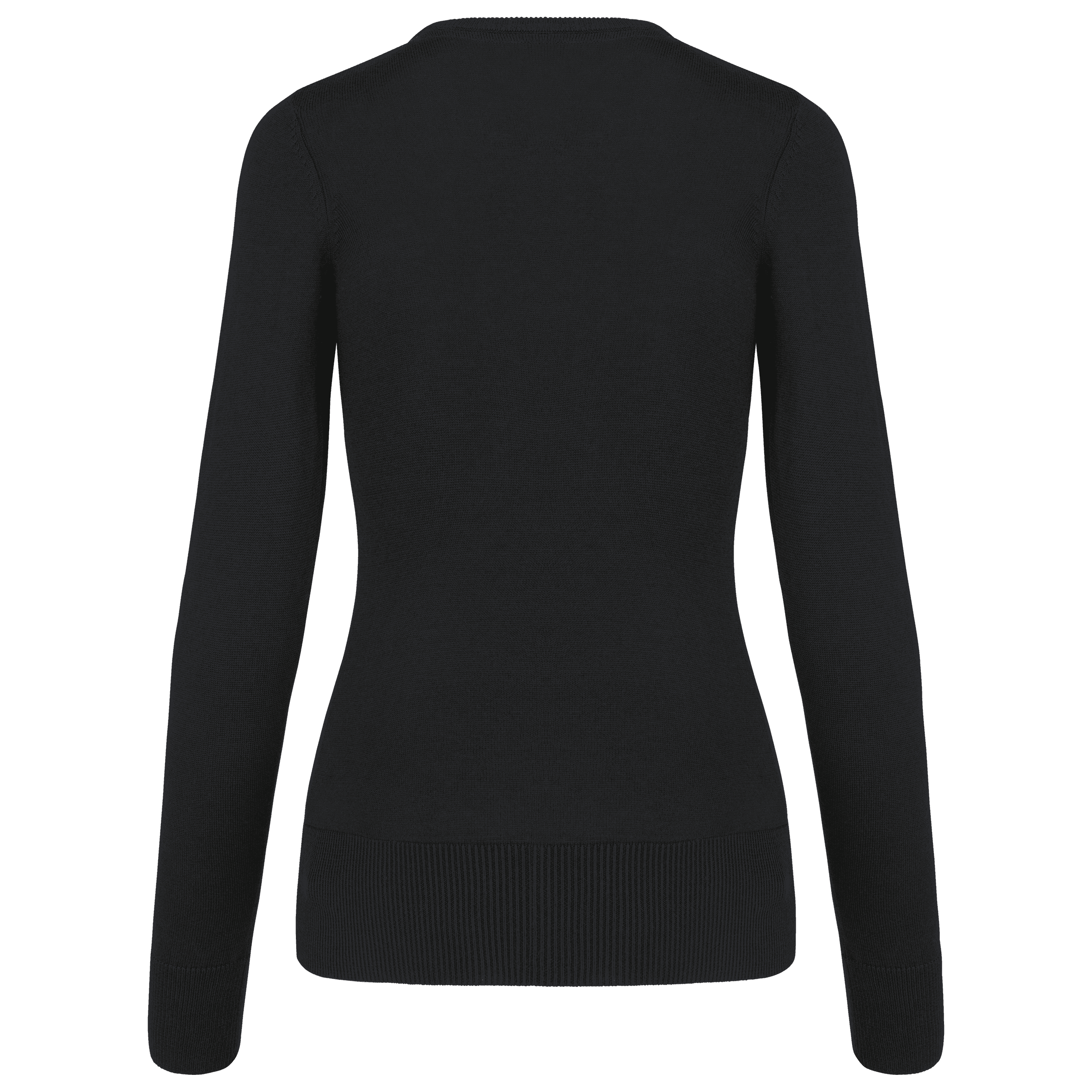 Pull col V femme — coloris Black (Noir)