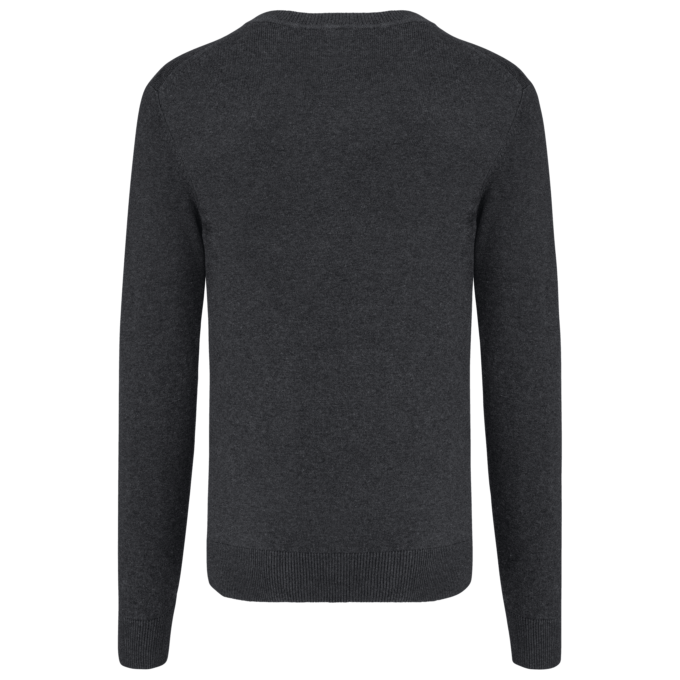 Pullover premium col V — coloris Black Heather (Noir)