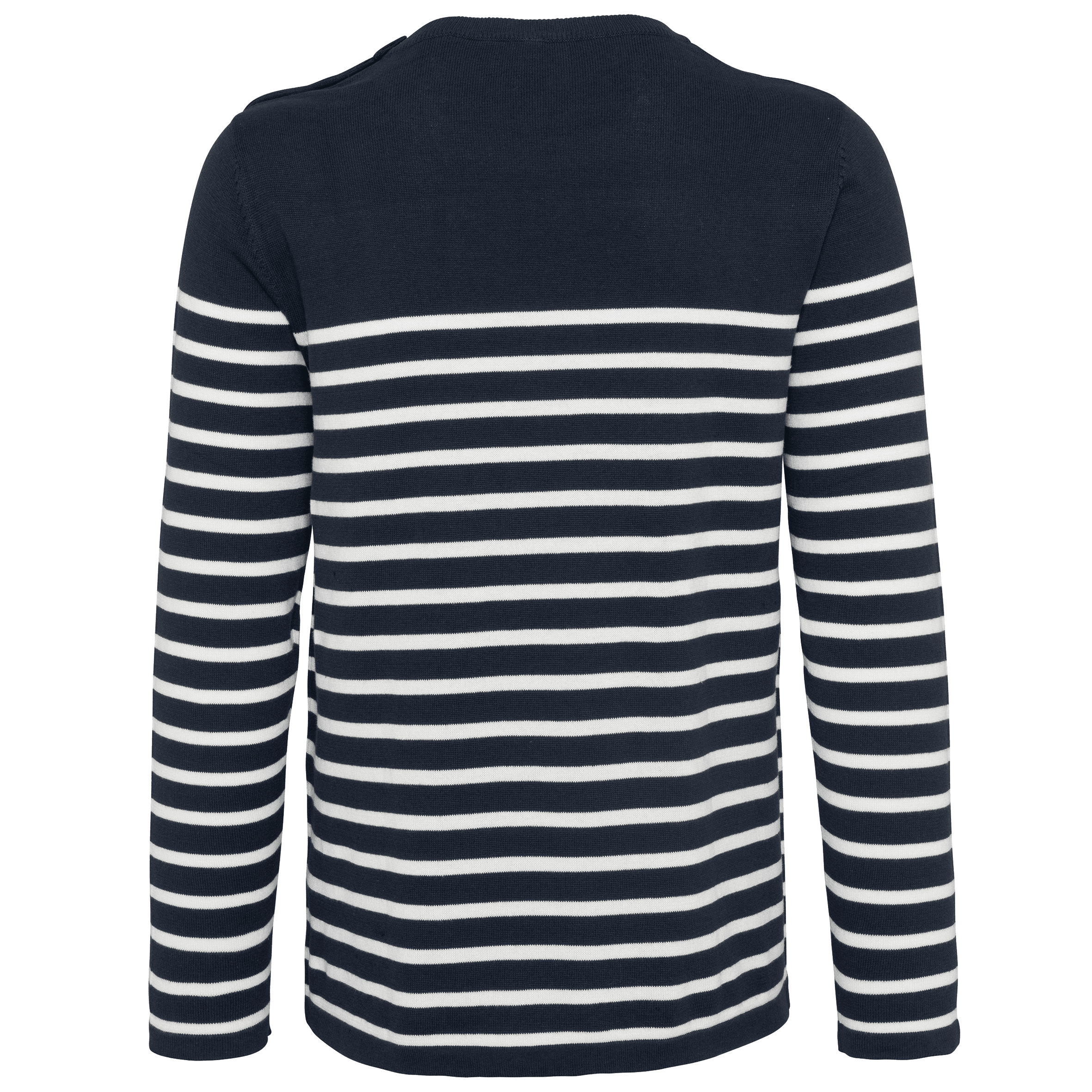 Pull marin homme — coloris Striped Navy / Off White (Bleu)