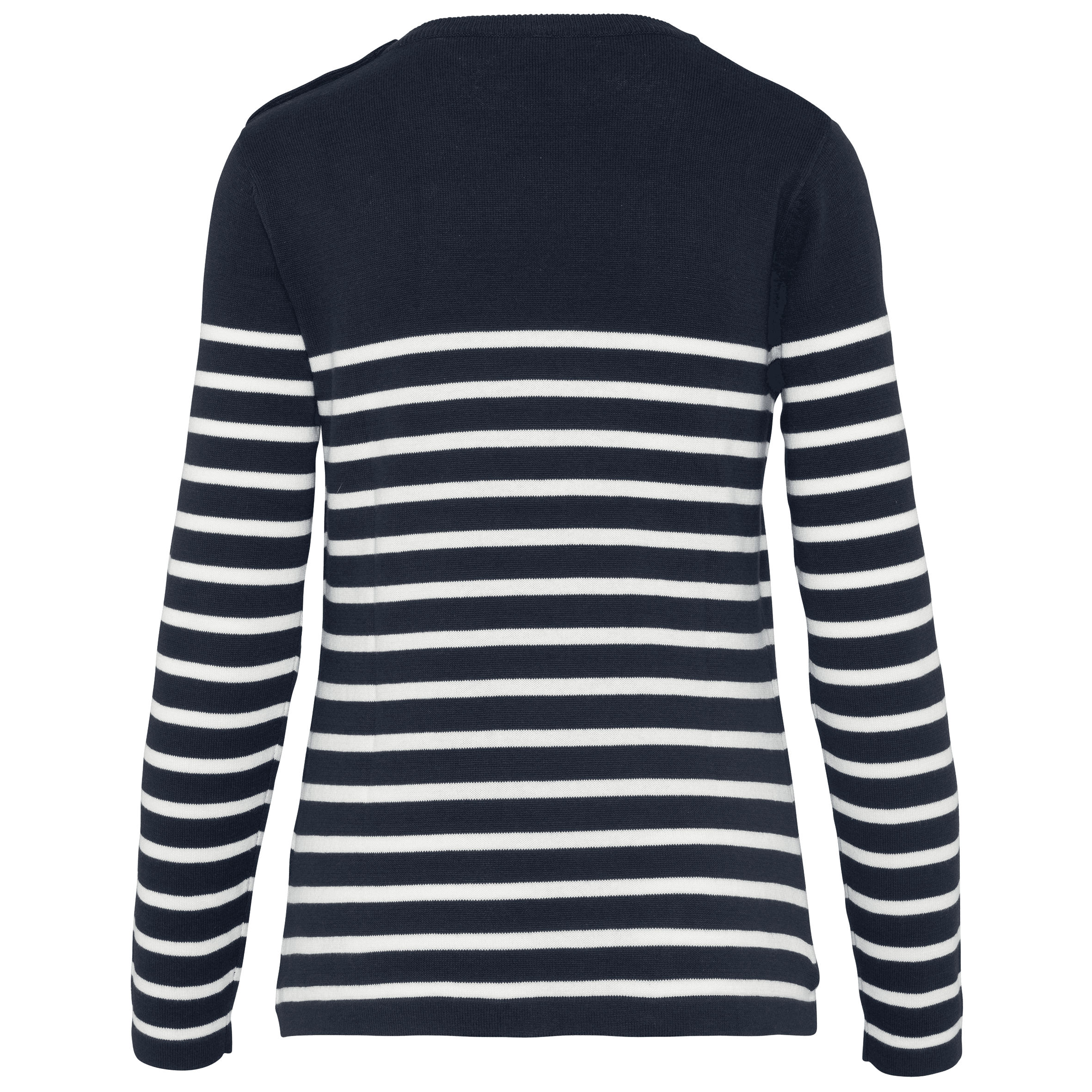 Pull marin femme — coloris Striped Navy / Off White (Bleu)