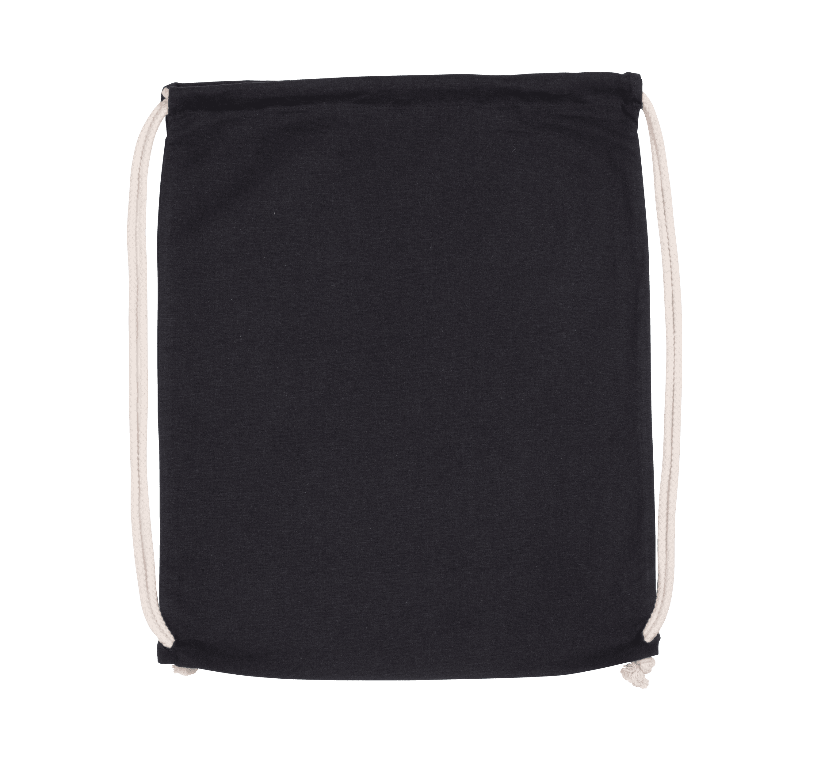 Sac à dos en coton bio avec cordelettes — coloris Black (Noir)