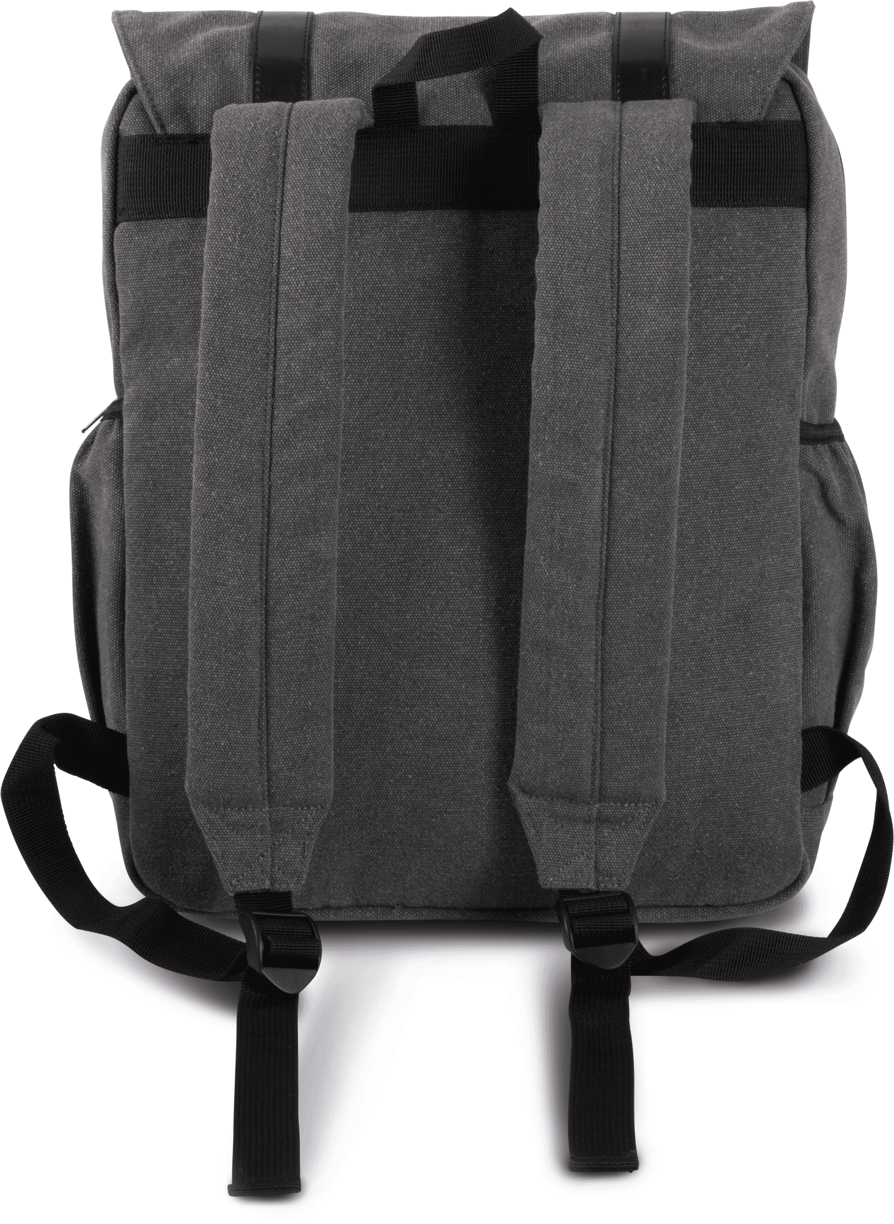 Sac à dos en toile à rabat — coloris Washed Dark Grey (Gris)