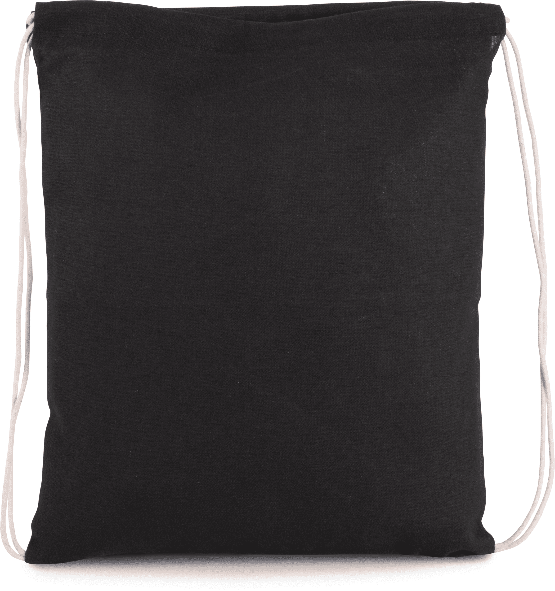 Petit sac à dos en coton bio avec cordelettes — coloris Black (Noir)