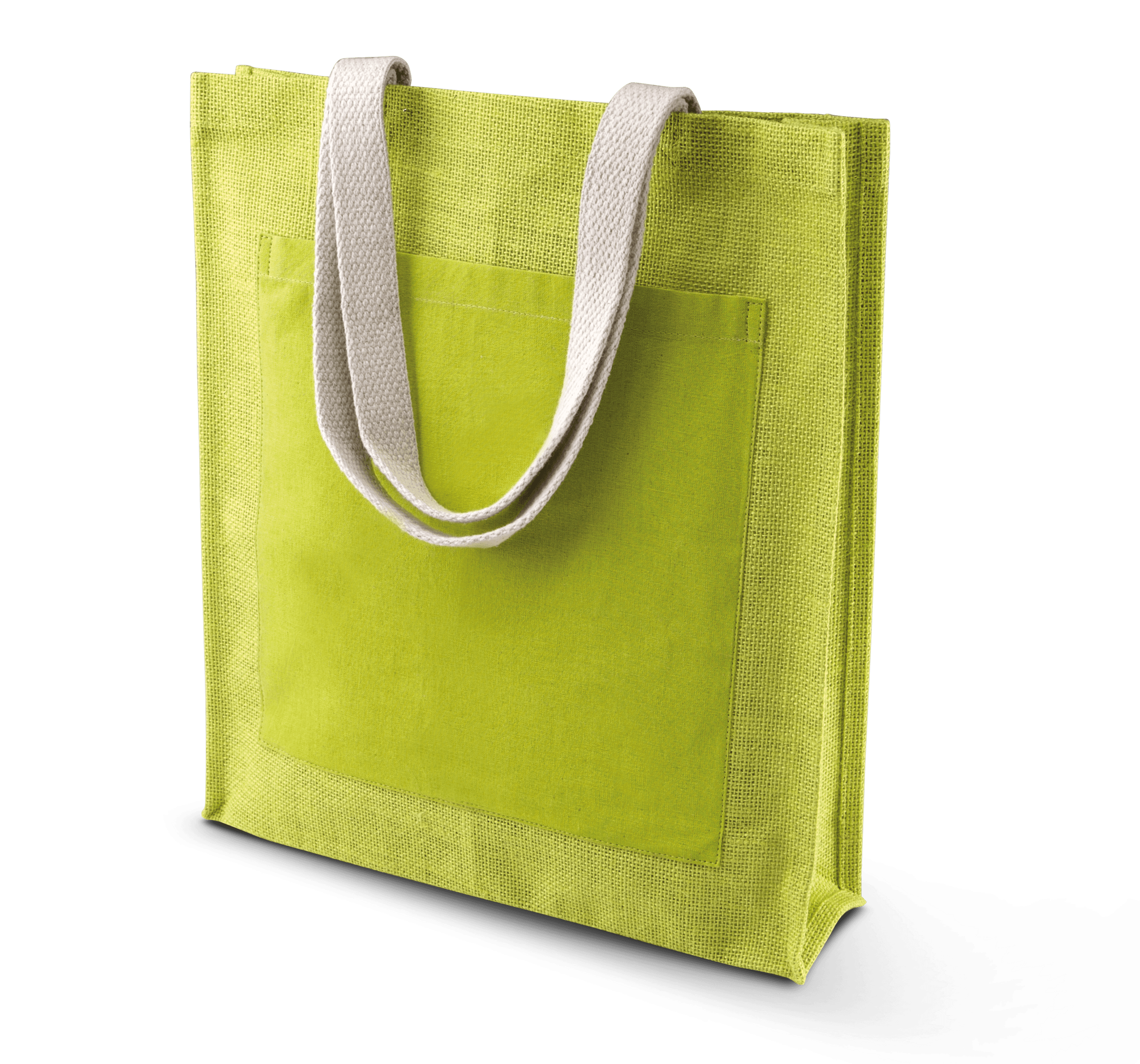 Sac shopping toile de jute — coloris Lime Green (Vert)