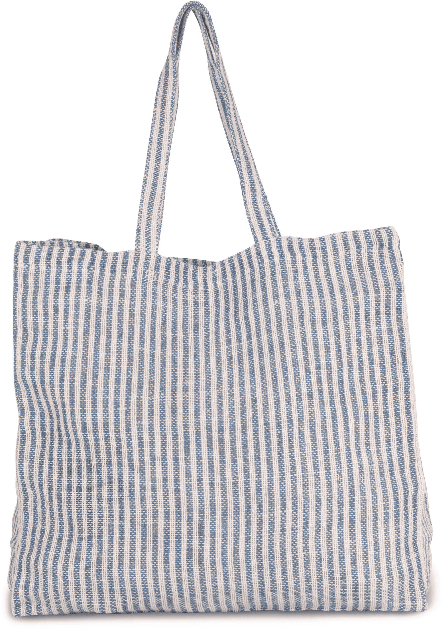 Sac shopping à rayures en juco — coloris Iris Blue / Natural (Bleu)