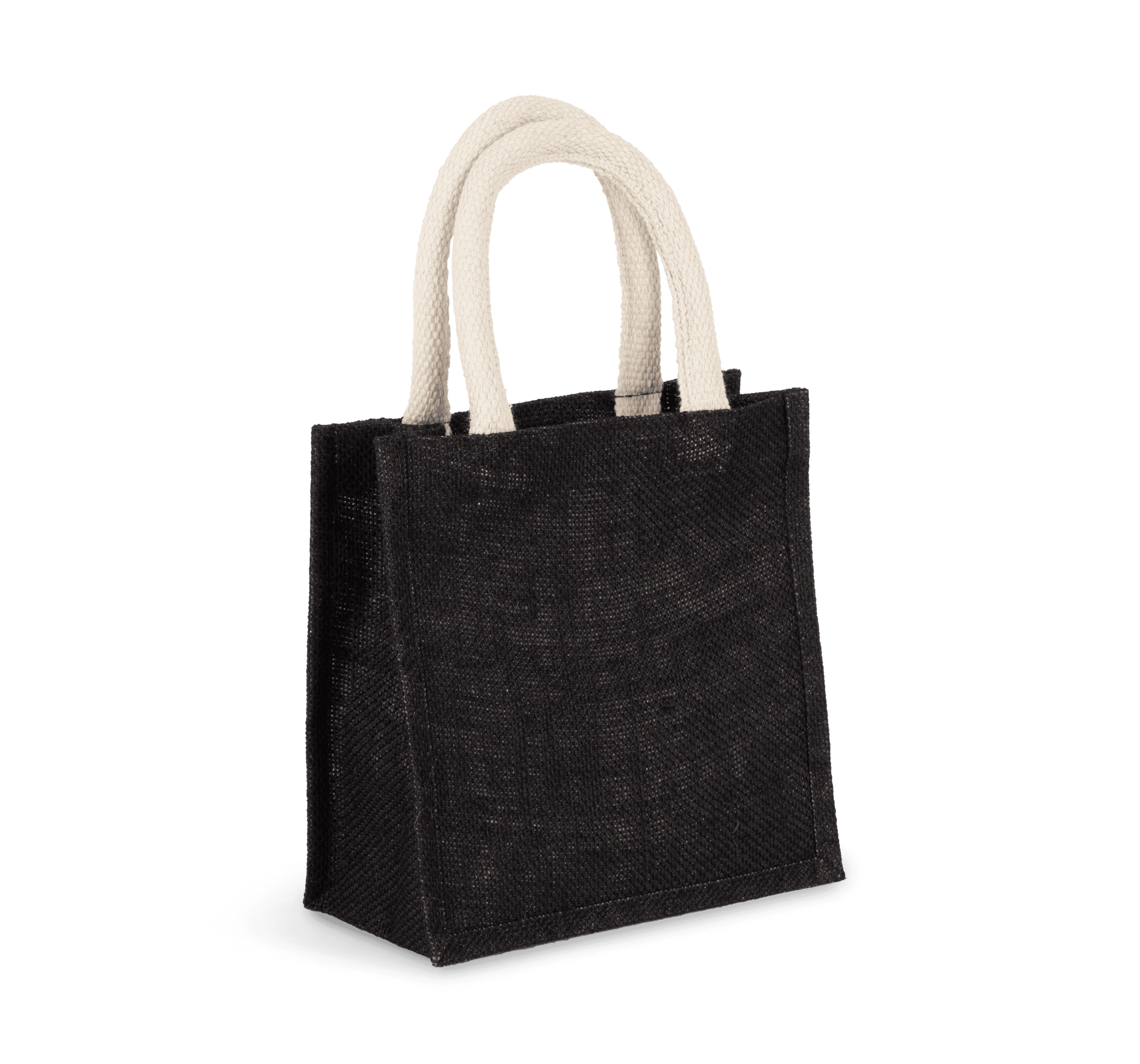 Sac style cabas en toile de jute - petit modèle — coloris Black (Noir)