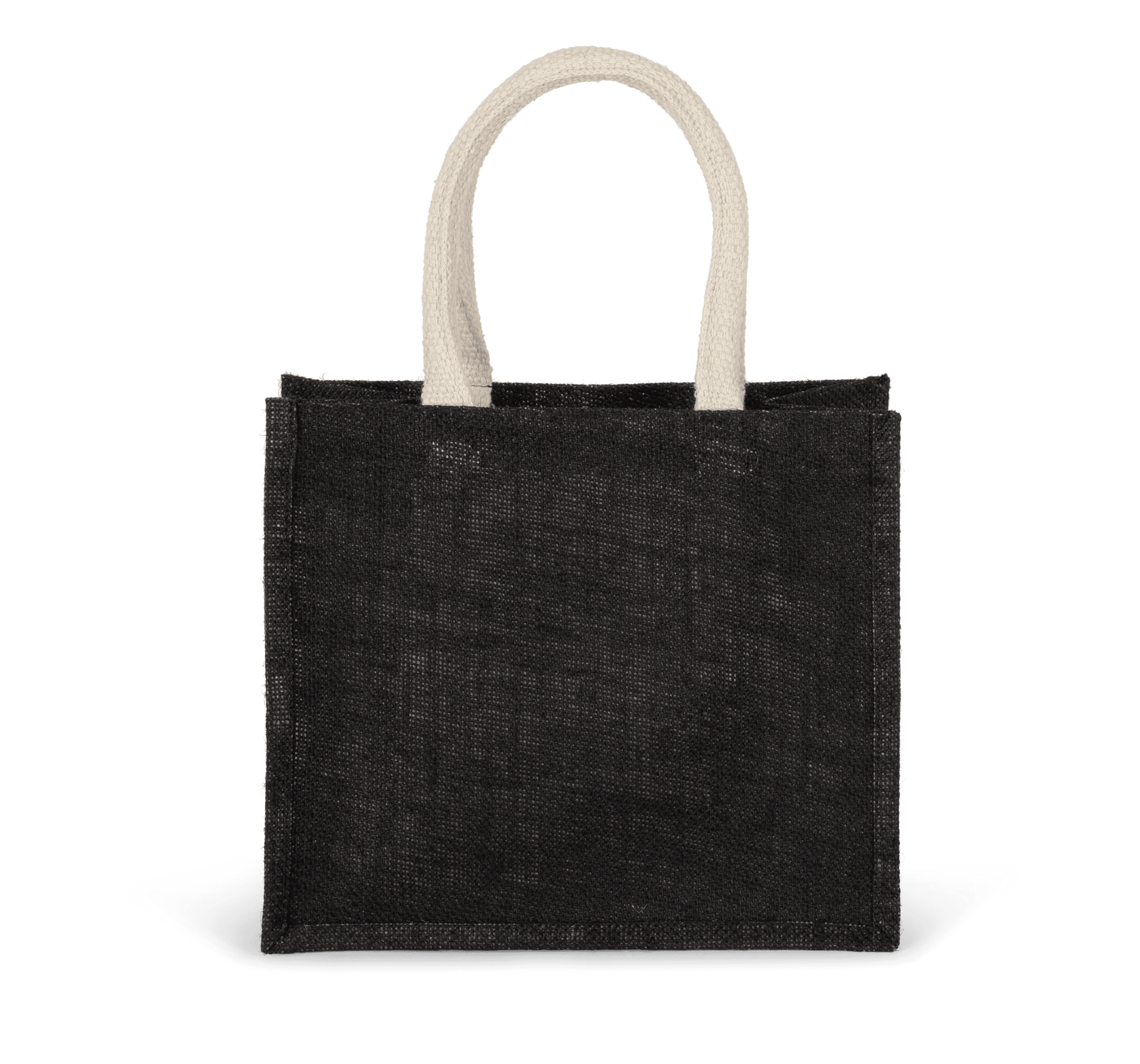 Sac style cabas en toile de jute - modèle moyen — coloris Black (Noir)