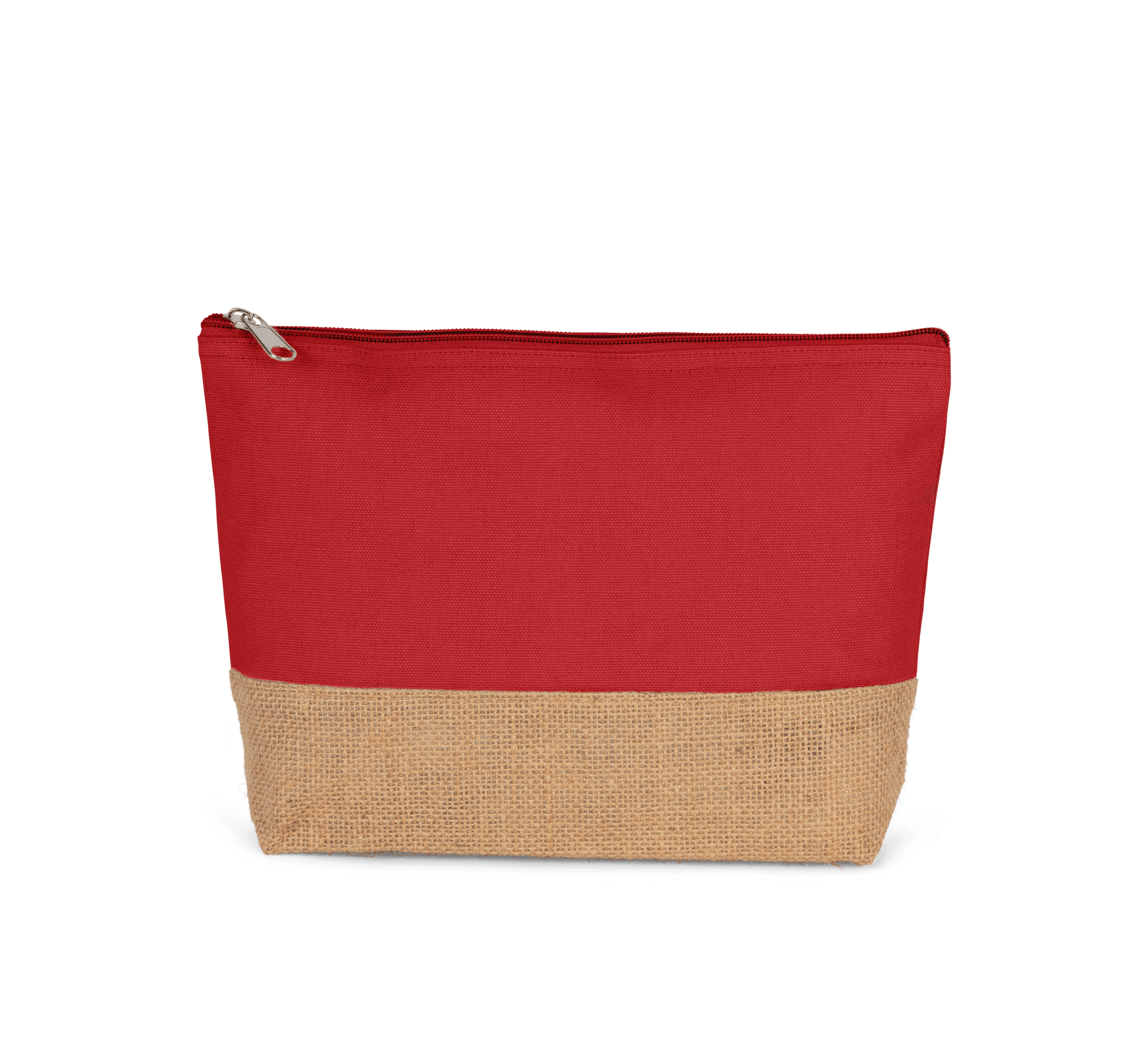 Pochette en toiles de coton et jute — coloris Arandano Red / Natural (Rouge)