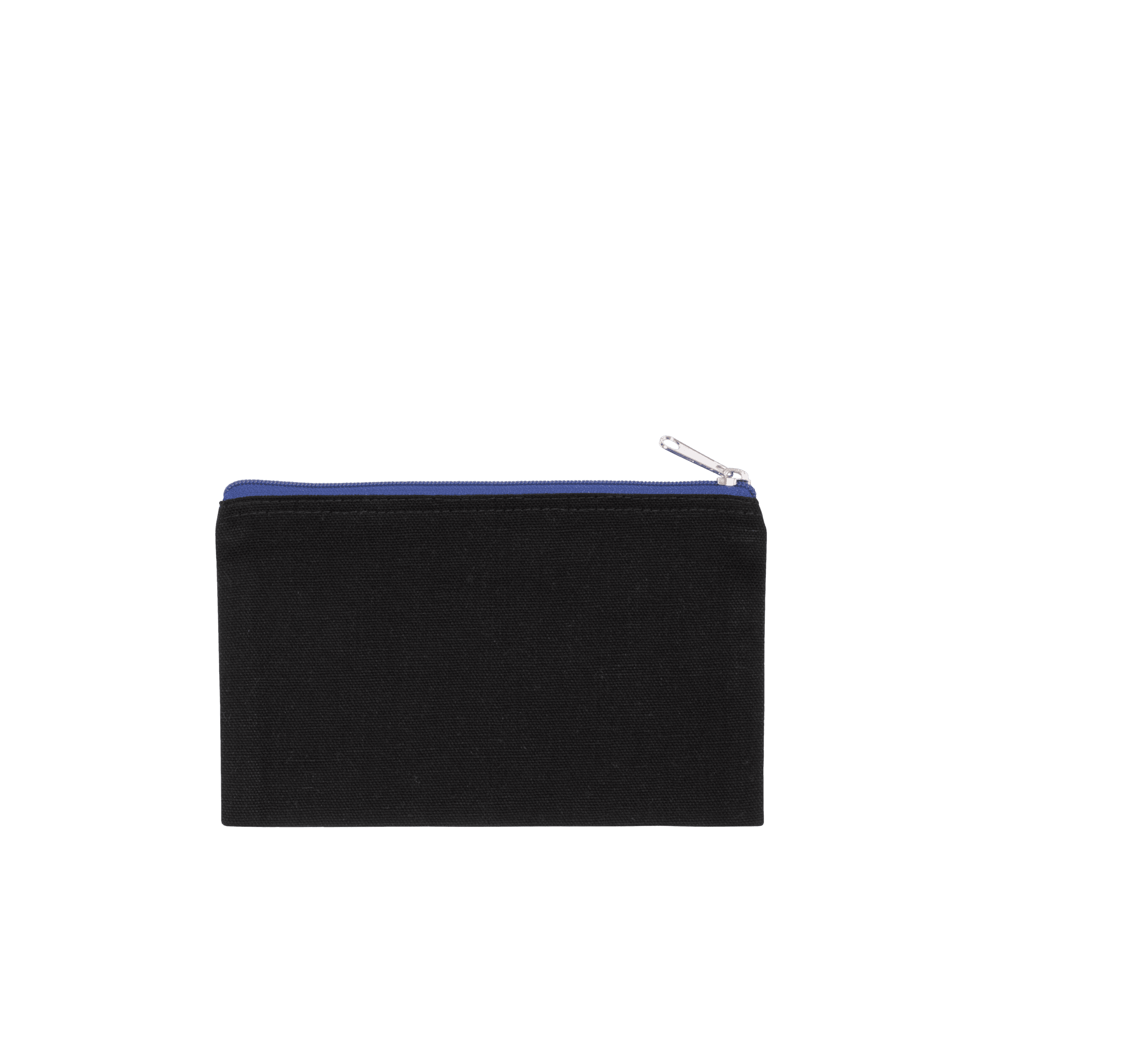 Pochette en coton canvas - petit modèle — coloris Black / Royal Blue (Noir)