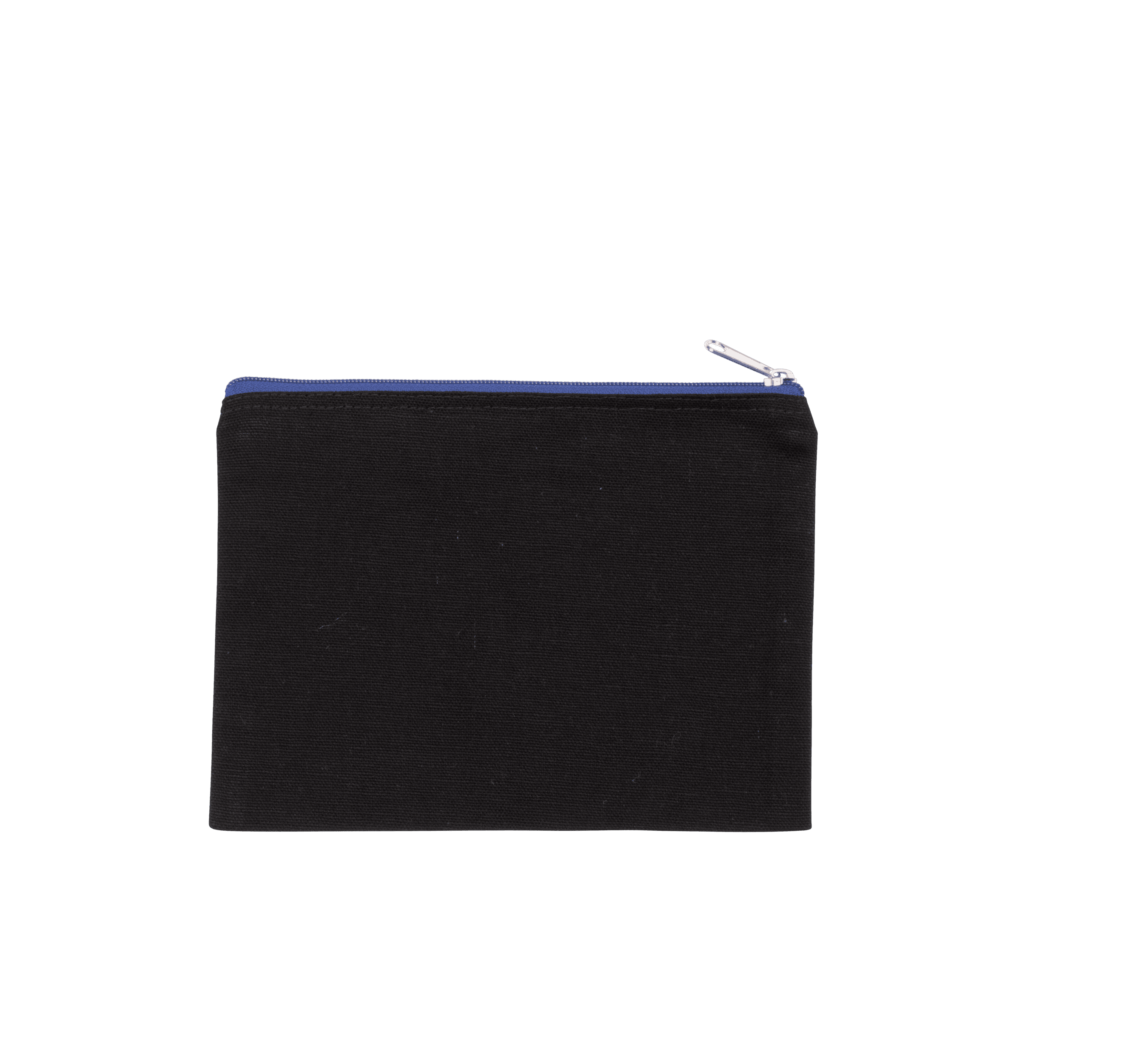 Pochette en coton canvas - modèle moyen — coloris Black / Royal Blue (Noir)