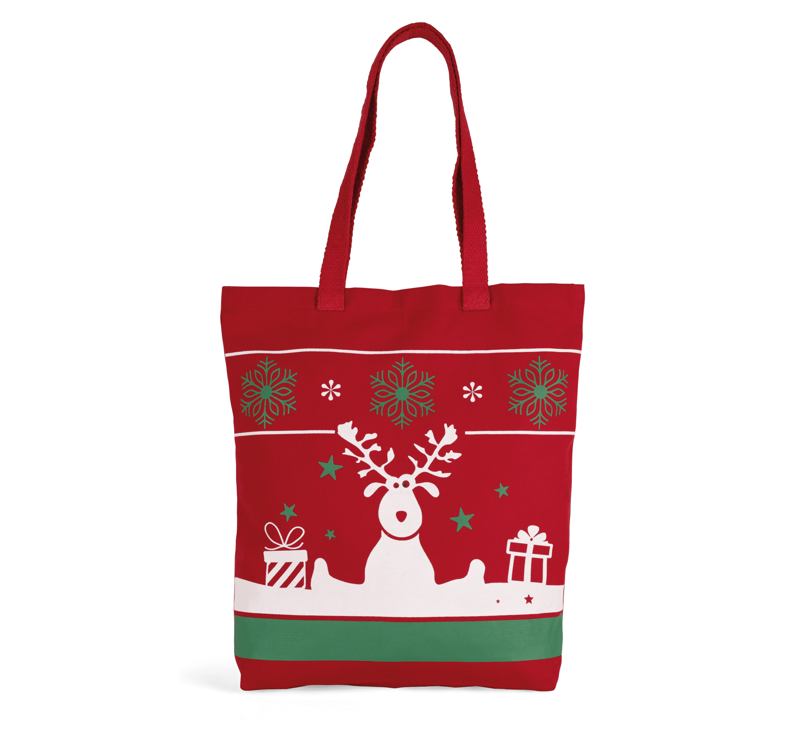 Sac shopping avec motifs de Noël — coloris Cherry Red (Rouge)