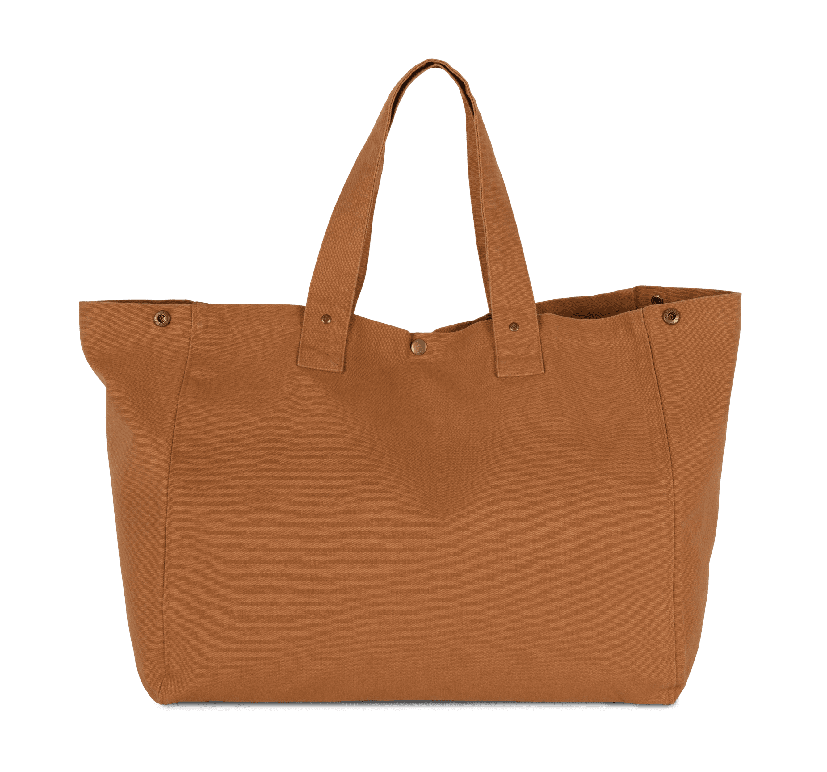 Sac de shopping en coton délavé — coloris Washed Caramel Coffee (Marron)
