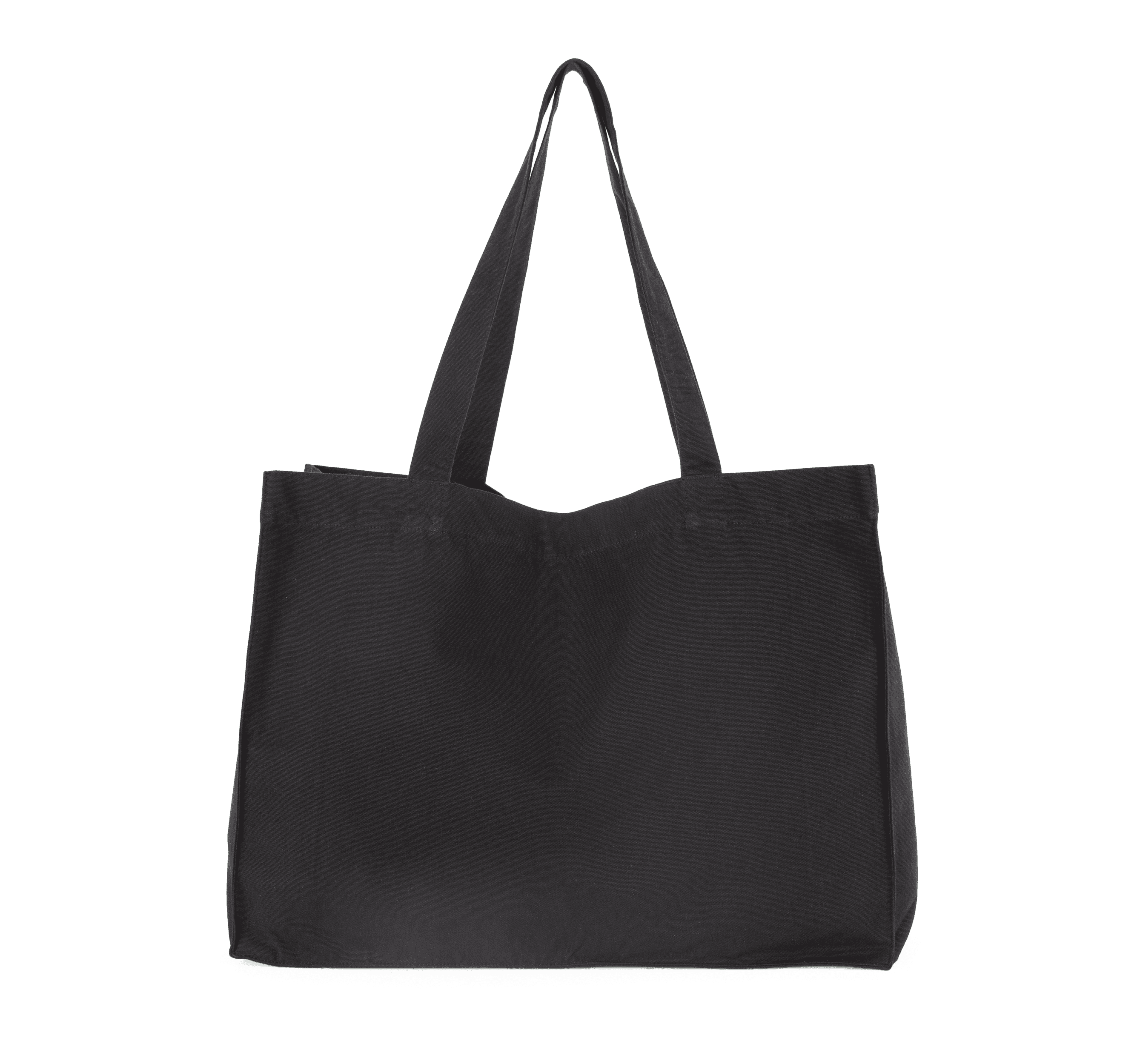 Grand sac shopping en coton recyclé — coloris Black Night (Noir)