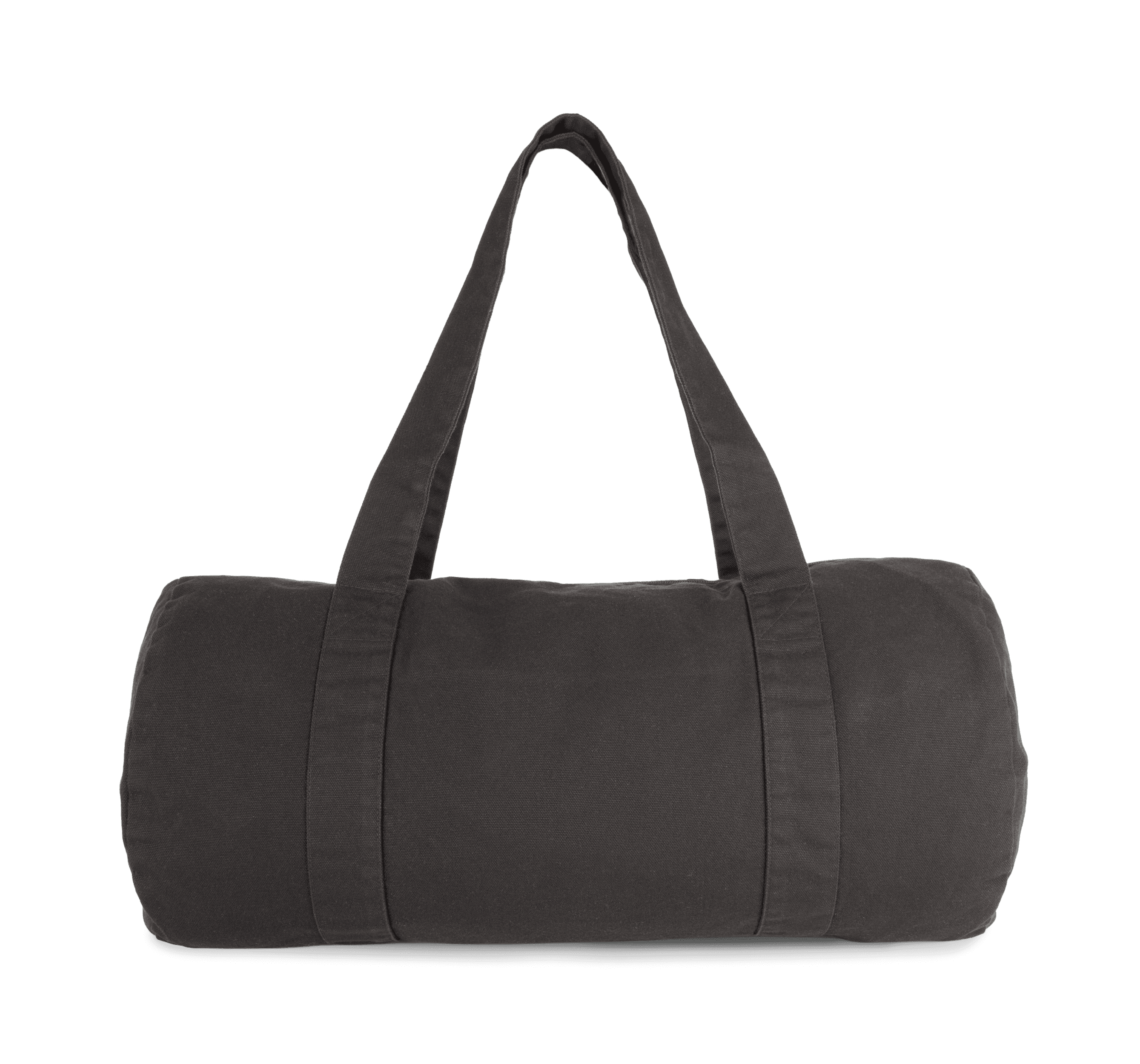 Sac polochon en coton biologique — coloris Washed Black (Noir)
