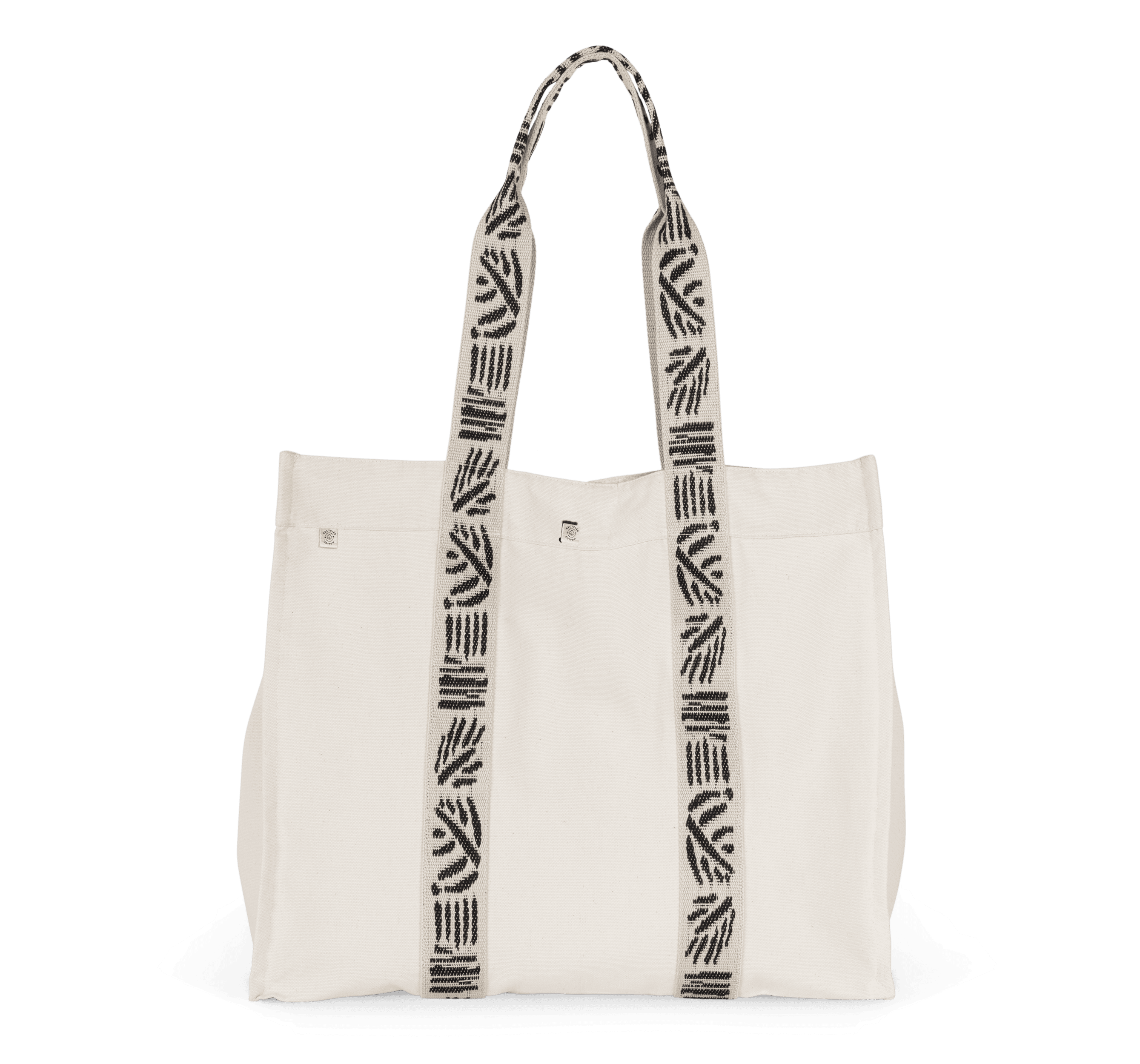 Grand sac shopping recyclé à soufflet — coloris Ecume / Nippon Black (Blanc)