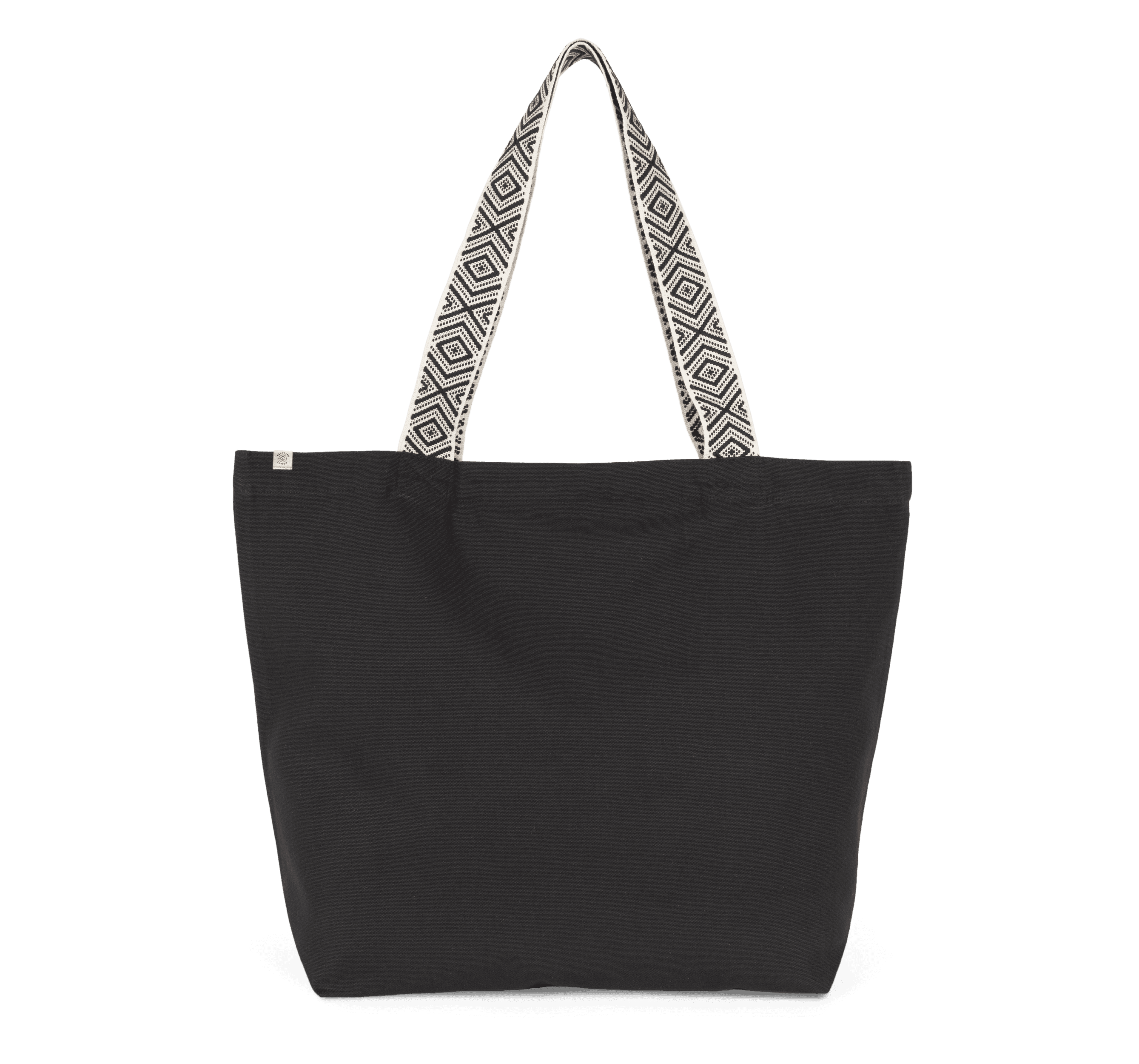 Grand sac shopping recyclé — coloris Black Night / Ethnic Black (Noir)
