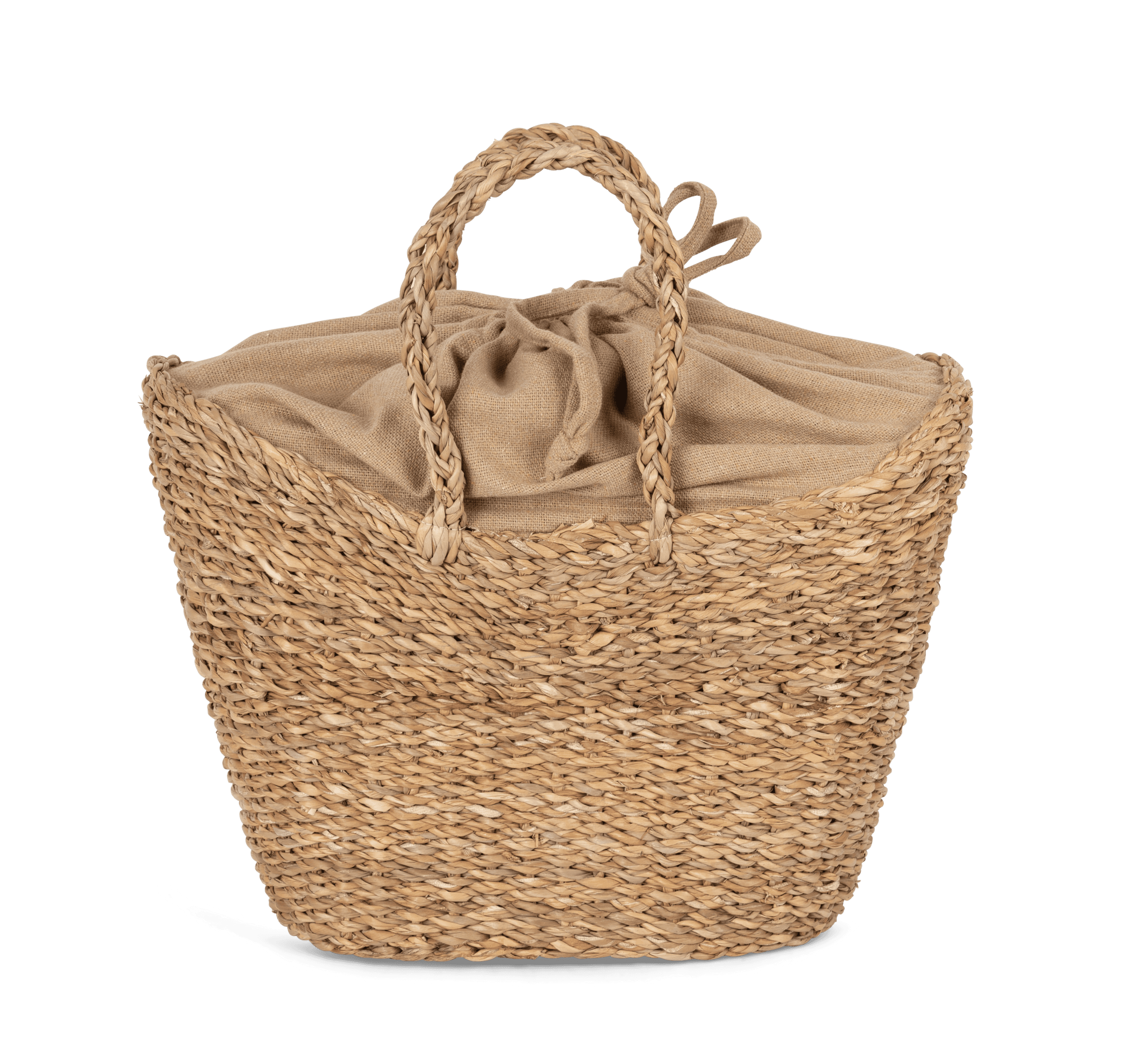 Sac panier demi-lune en jonc de mer — coloris Seagrass / Hemp (Beige)