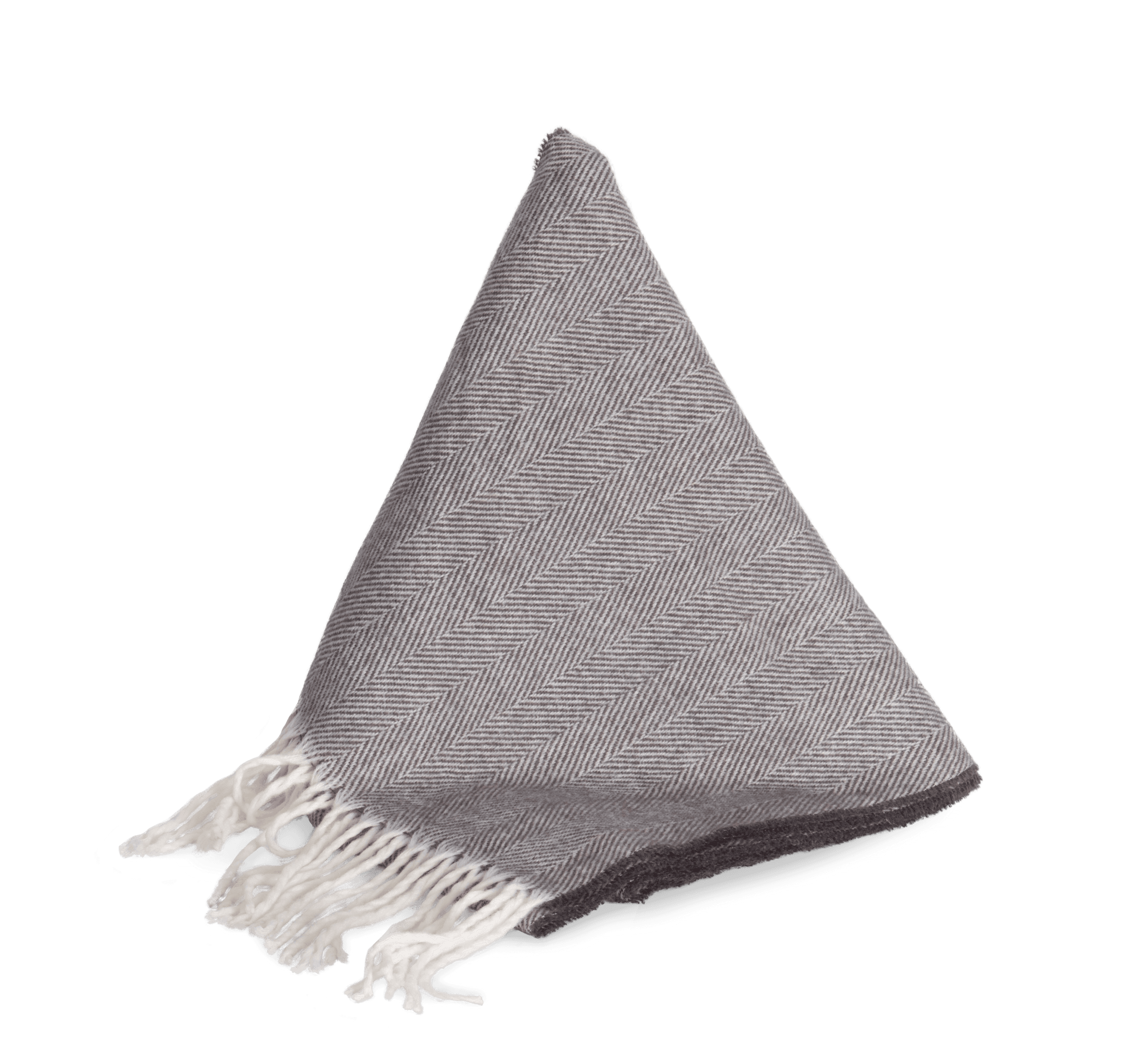 Écharpe à franges — coloris Dark Grey / Natural (Gris)