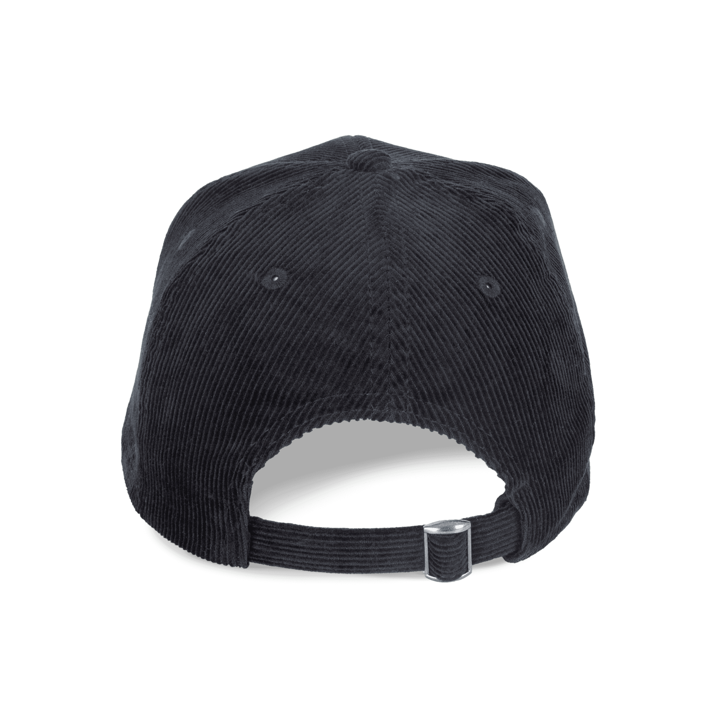 Casquette écoresponsable en velours côtelé 6 panneaux unisexe — coloris Black (Noir)