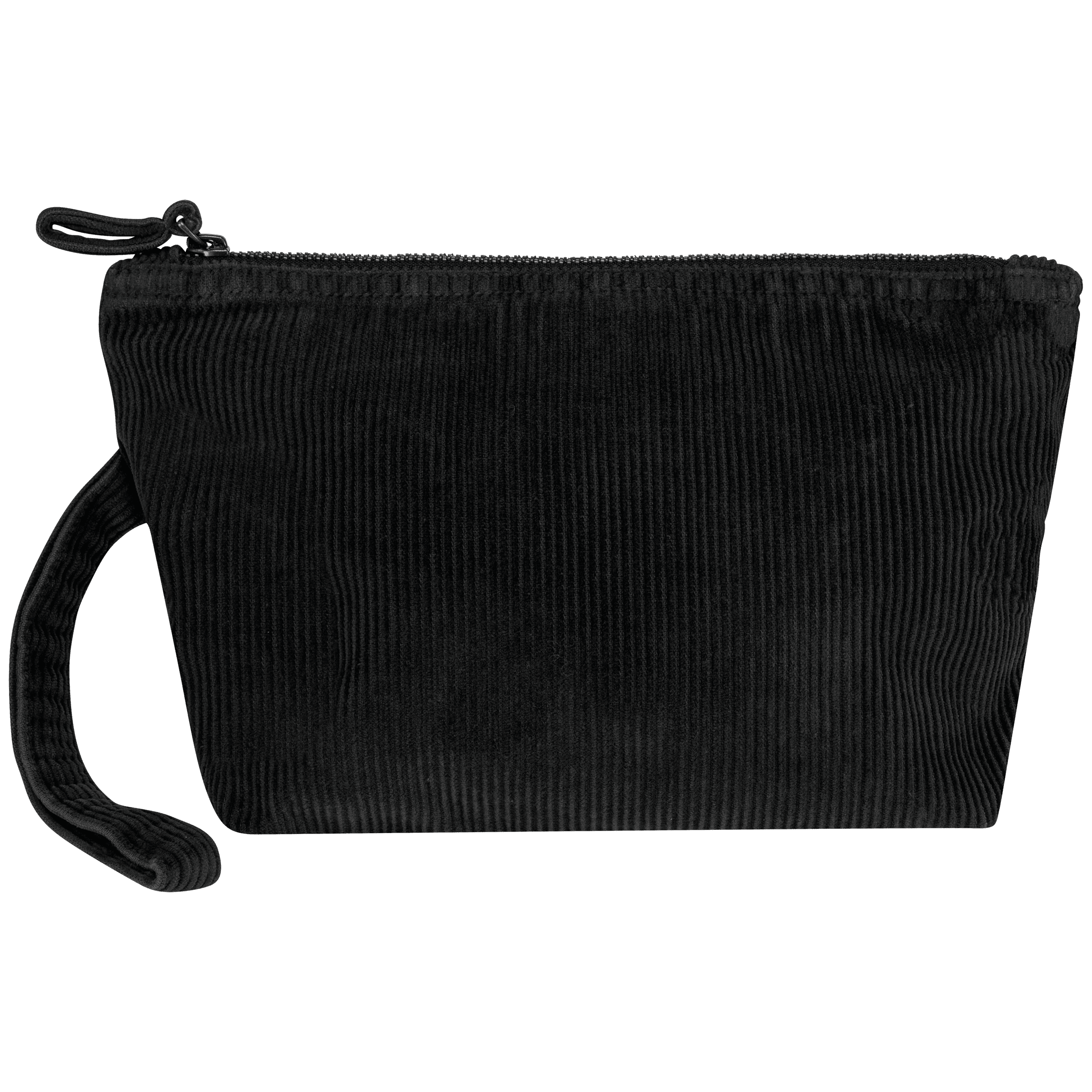Pochette écoresponsable délavée en velours côtelé — coloris Washed black (Noir)