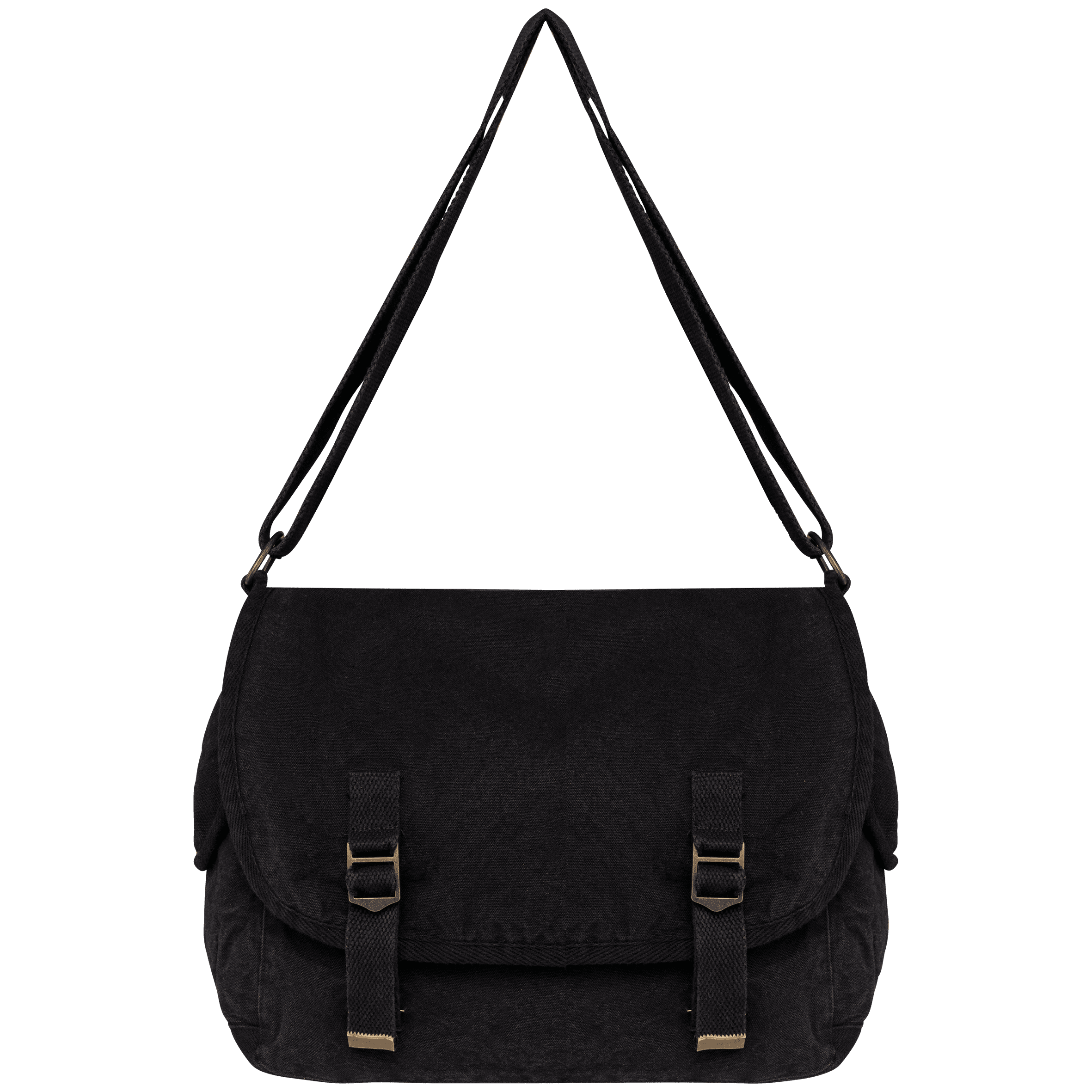 Sac besace écoresponsable délavé — coloris Washed black (Noir)