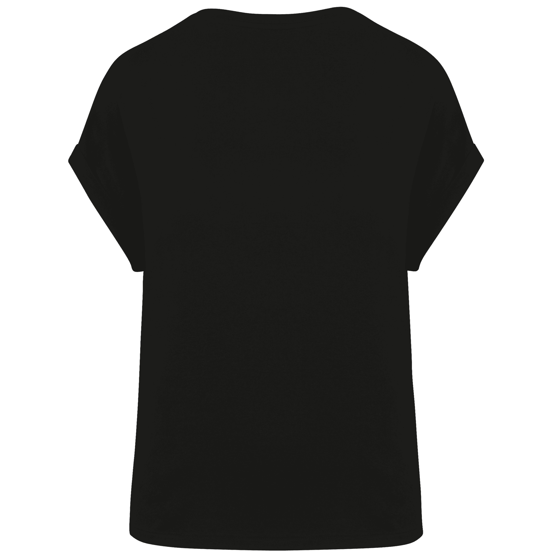 T-shirt écoresponsable manches à revers femme — coloris Black (Noir)