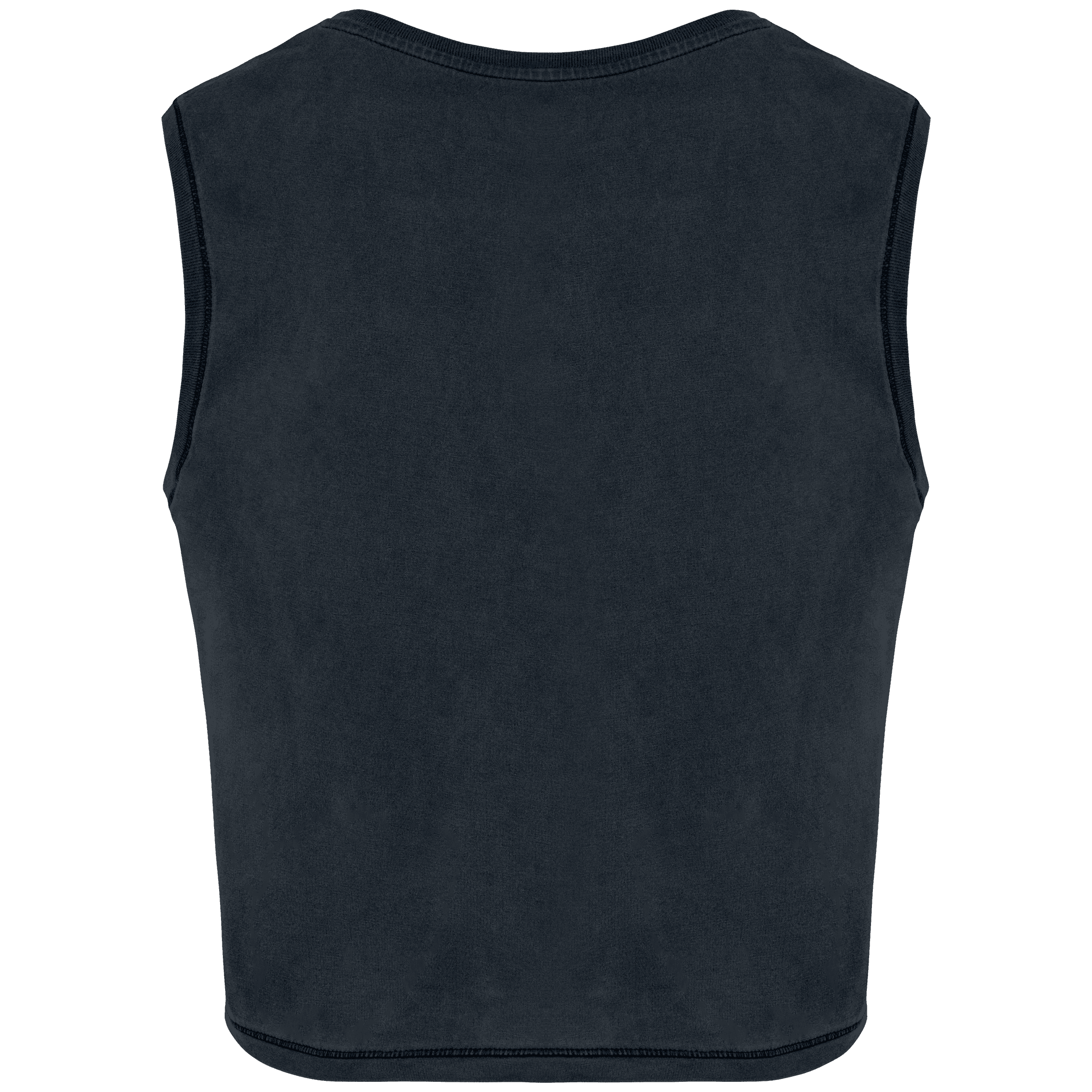 T-shirt écoresponsable crop sans manche femme — coloris Washed Coal Grey (Gris)