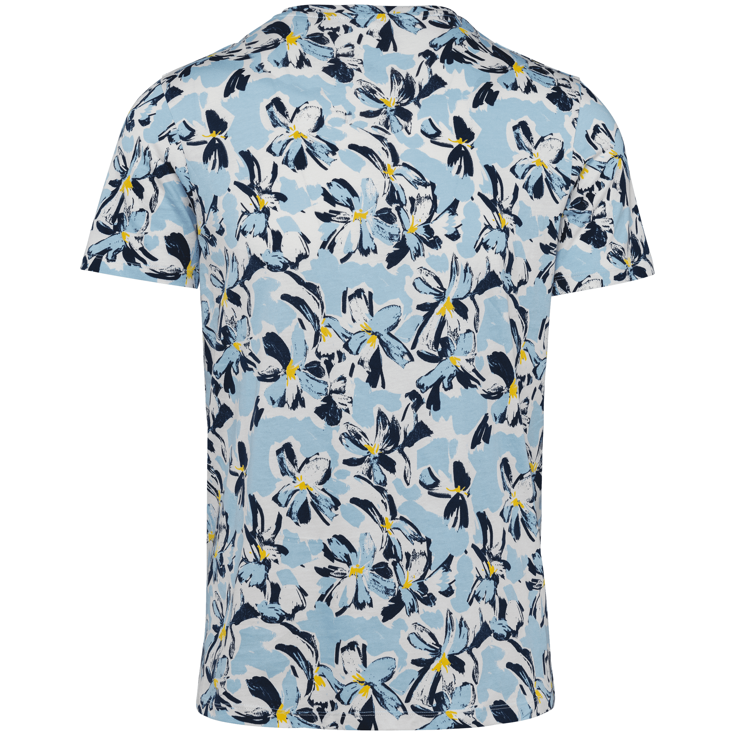 T-shirt écoresponsable imprimé tropical homme — coloris Ivory Floral Blue (Motifs)