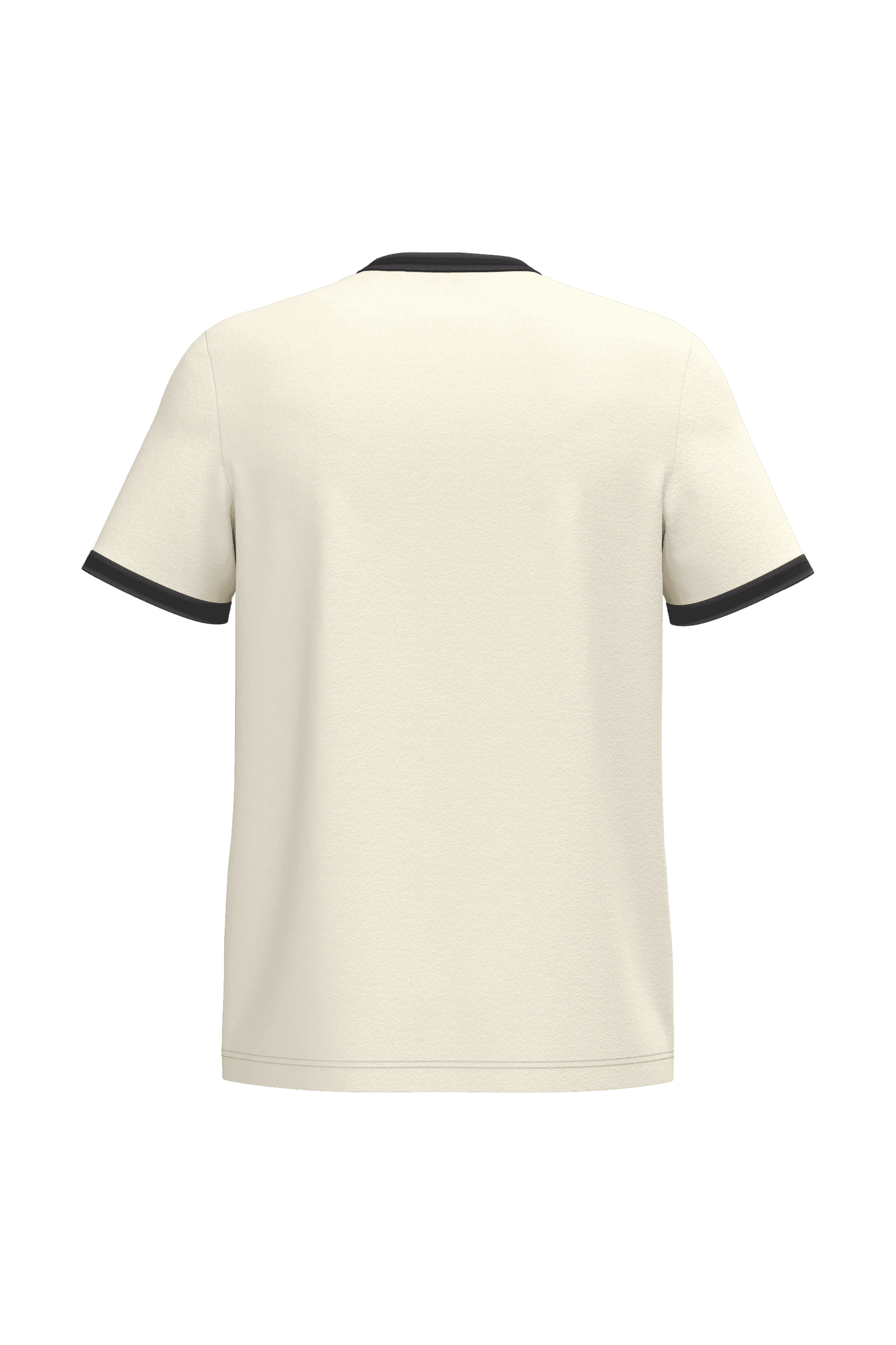 T-shirt ringer écoresponsable à bords contrastés effet délavé homme — coloris Ivory / Washed black (Blanc)