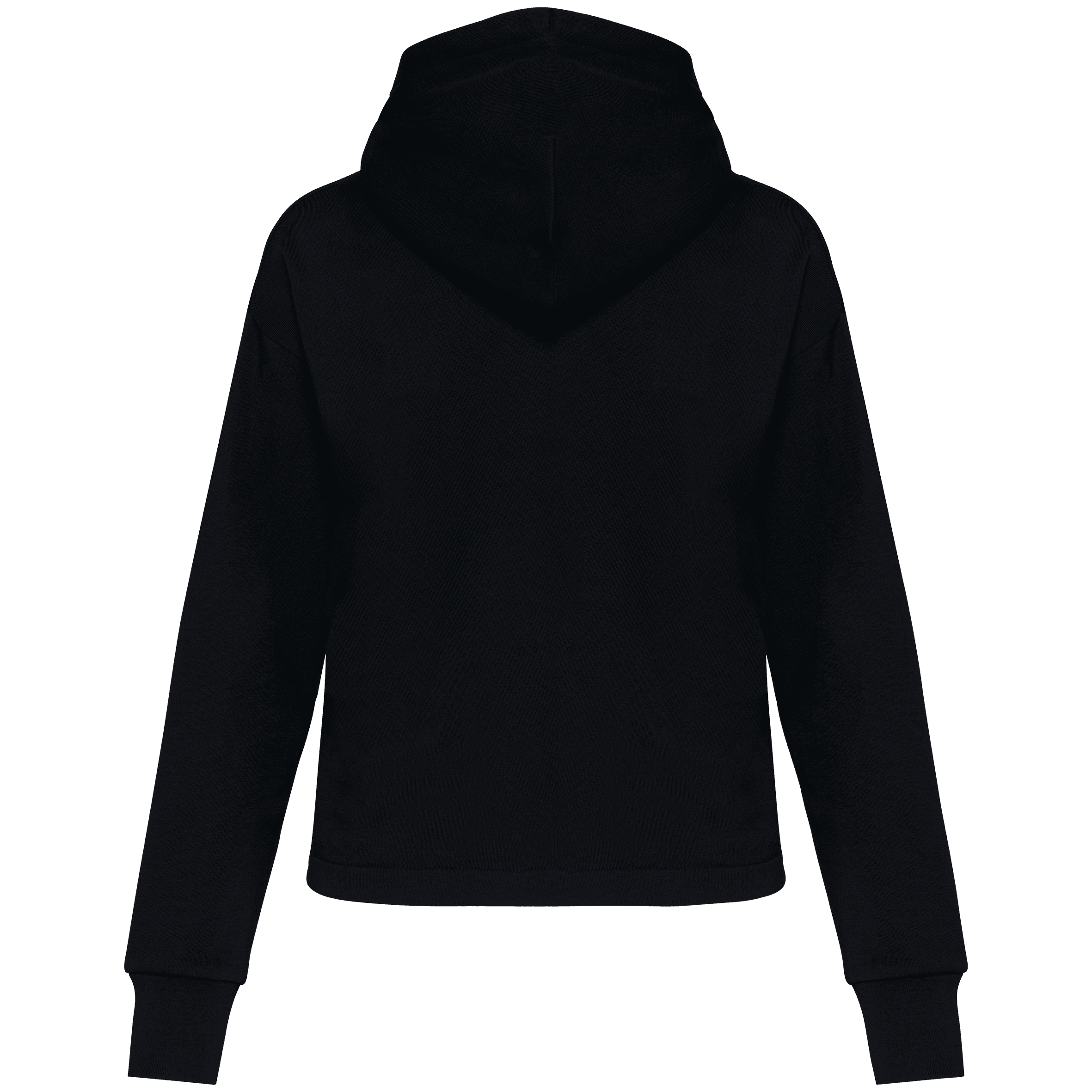 Sweat-shirt écoresponsable zippé à capuche French Terry femme — coloris Black (Noir)