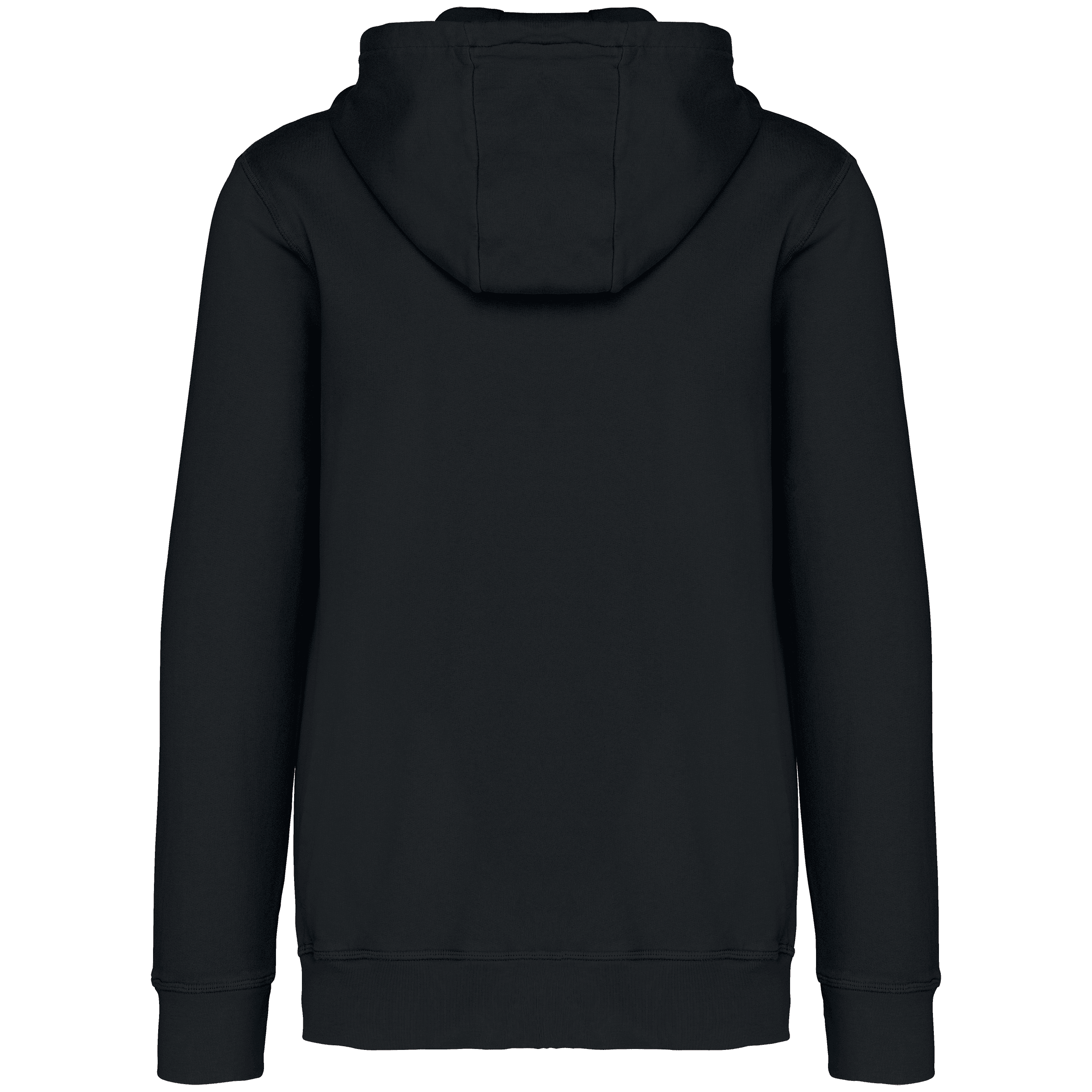 Sweat-shirt écoresponsable zippé à capuche French Terry unisexe — coloris Washed black (Noir)