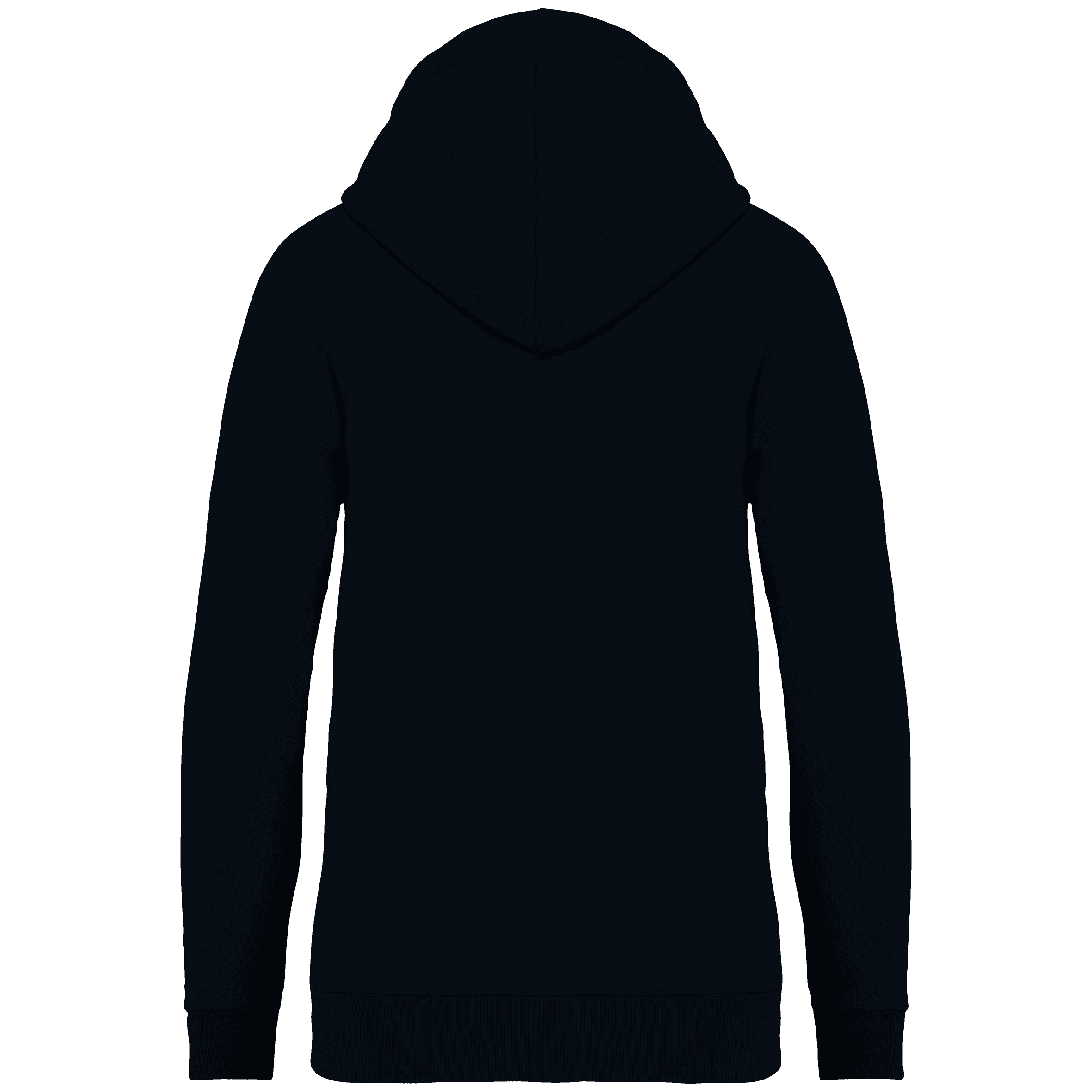Sweat-shirt écoresponsable à capuche raglan femme — coloris Black (Noir)