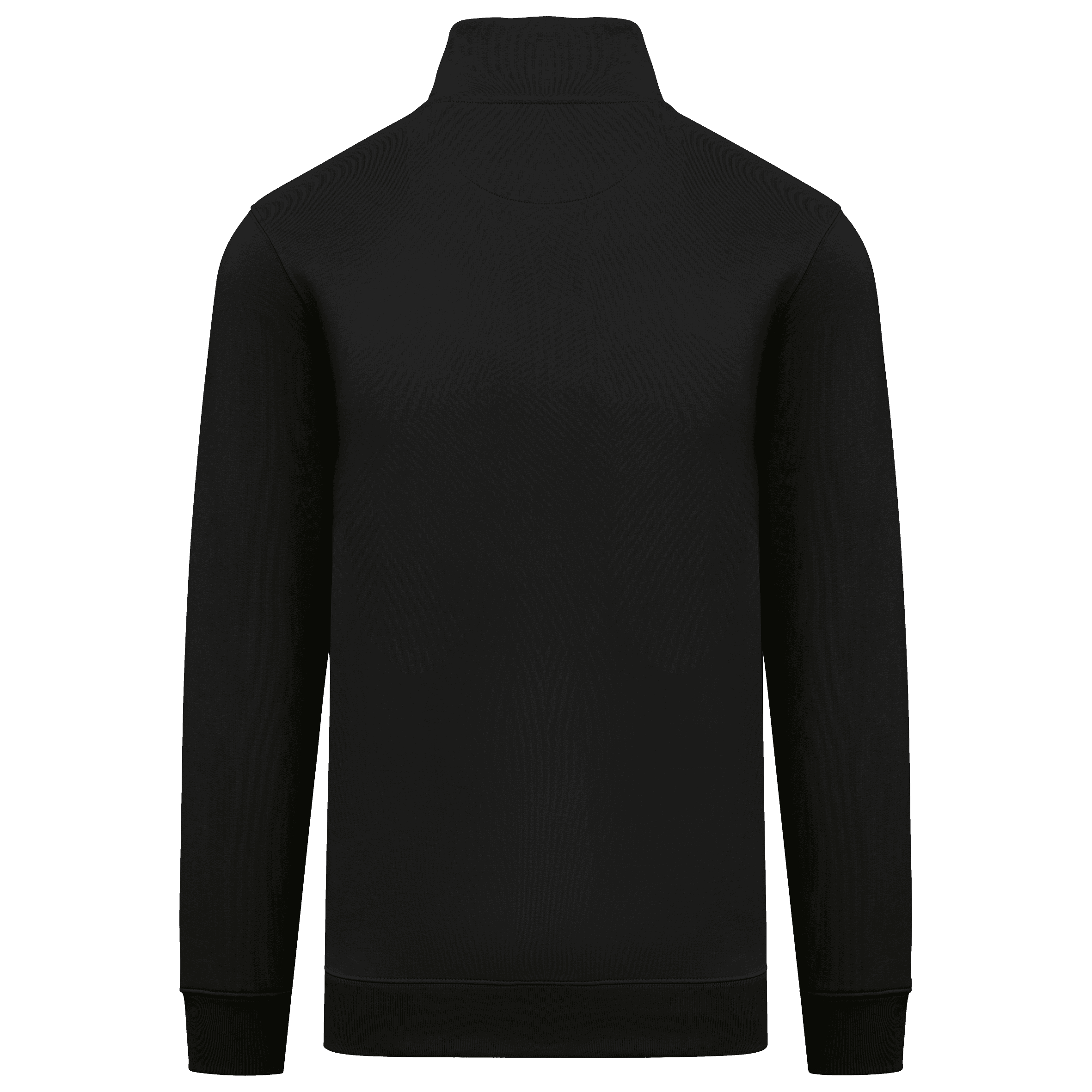 Sweat-shirt écoresponsable à col montant zippé homme — coloris Black (Noir)