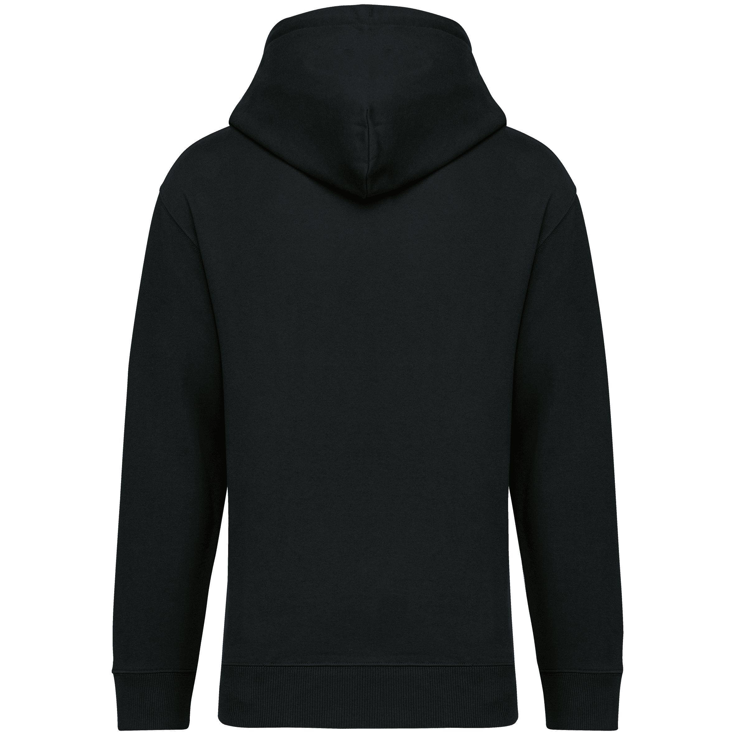 Sweat-shirt écoresponsable à capuche  à épaules tombantes French Terry unisexe — coloris Black (Noir)