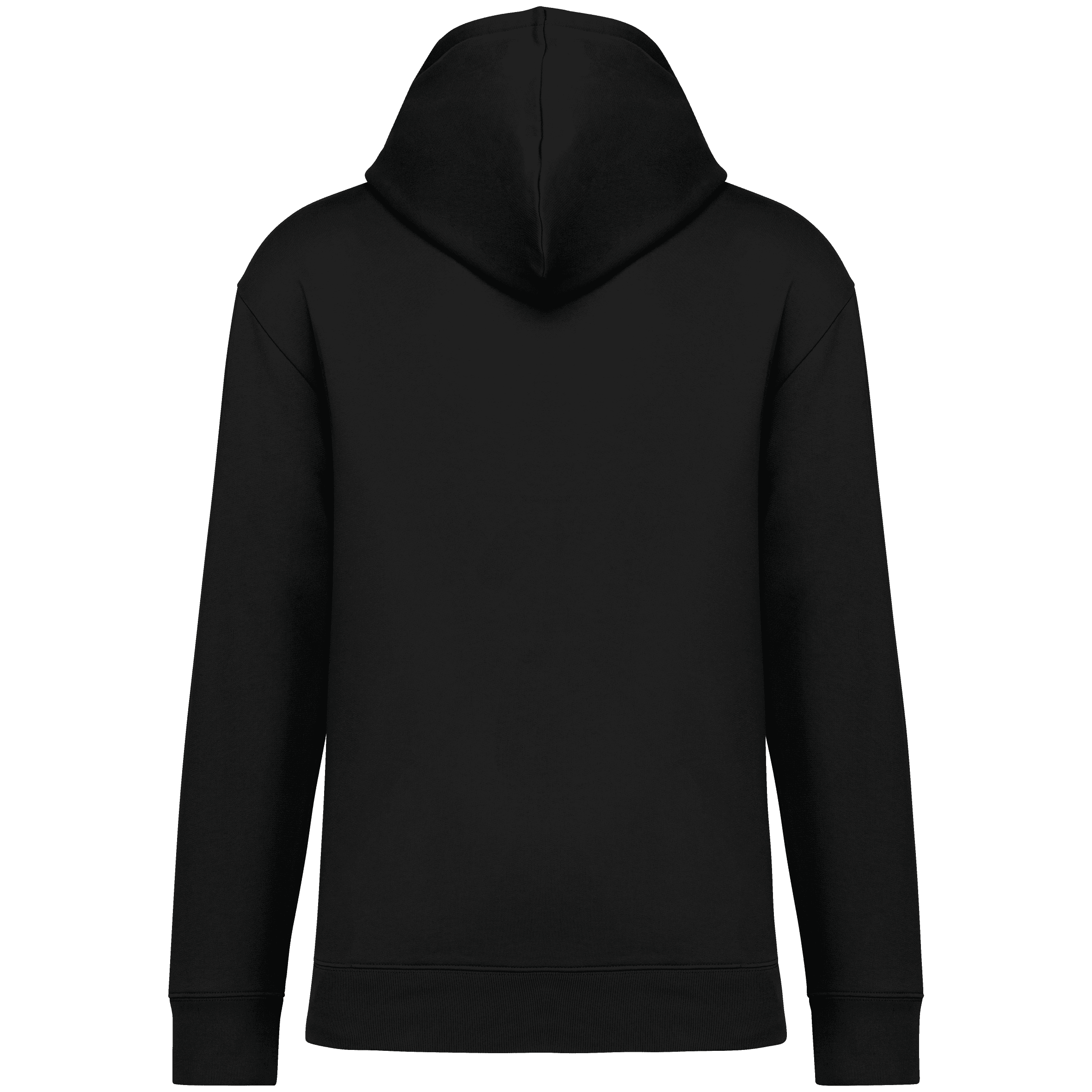 Sweat-shirt écoresponsable à capuche à épaules tombantes molleton gratté unisexe — coloris Black (Noir)