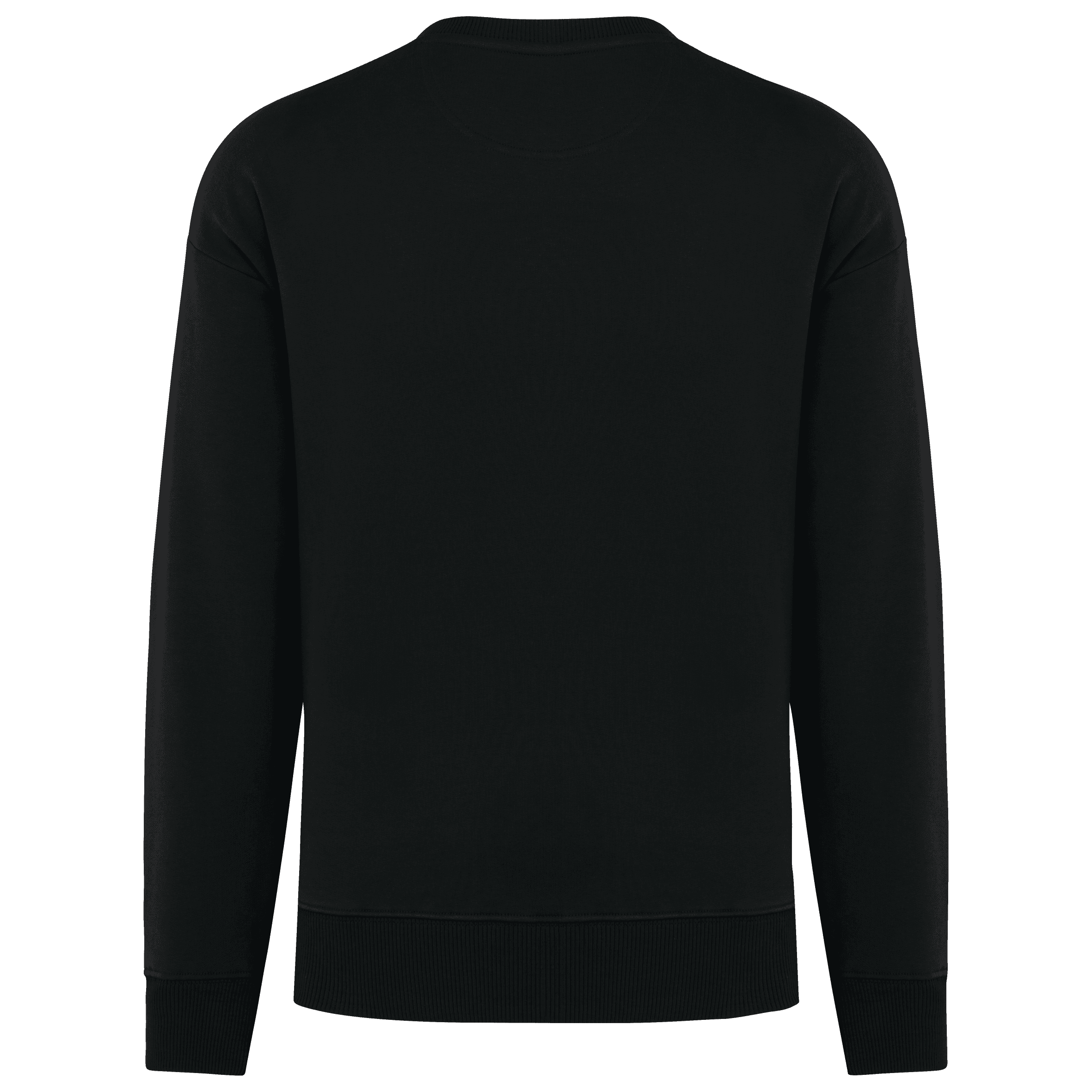 Sweat-shirt écoresponsable à col rond oversize unisexe — coloris Black (Noir)
