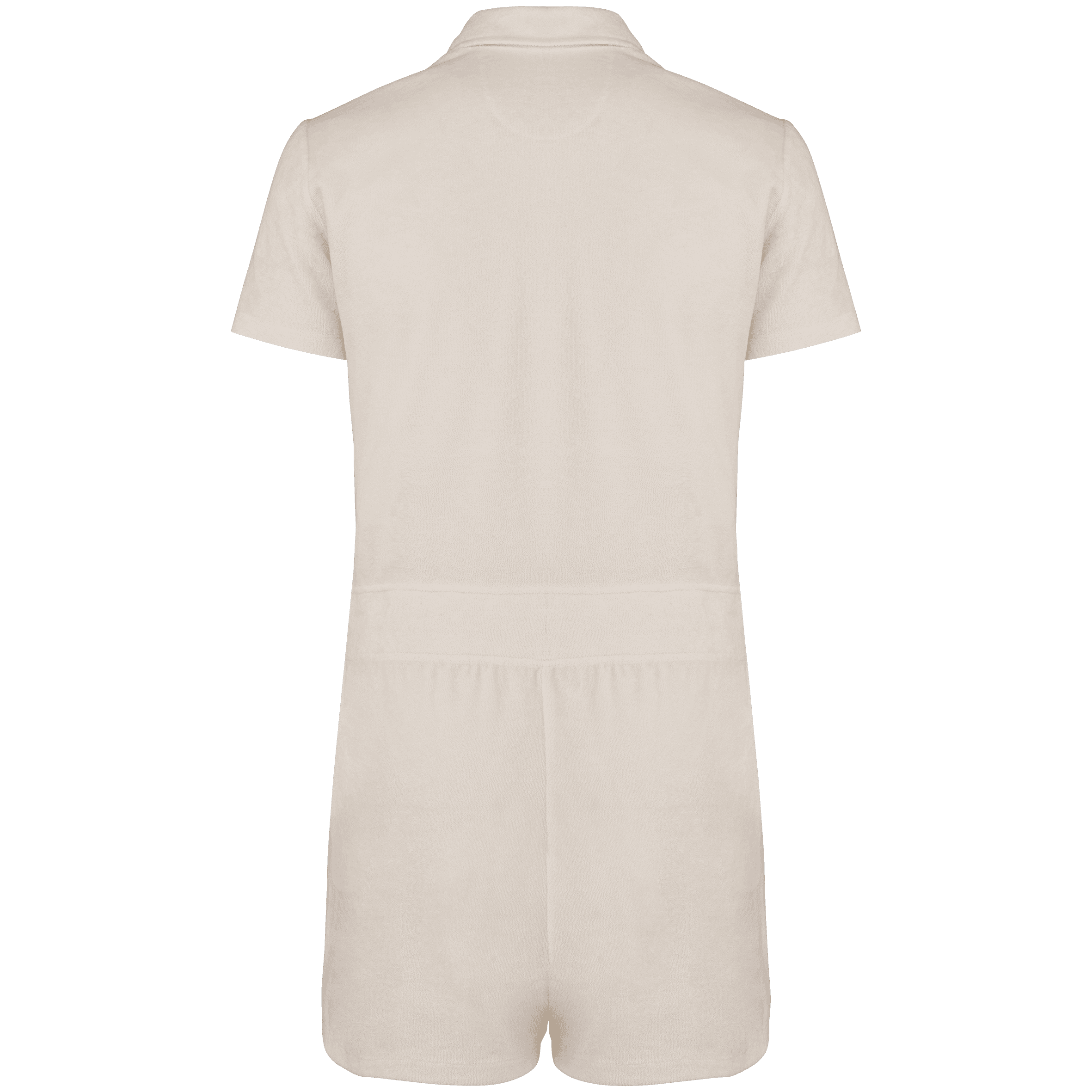 Combinaison short écoresponsable en éponge femme — coloris Ivory (Blanc)