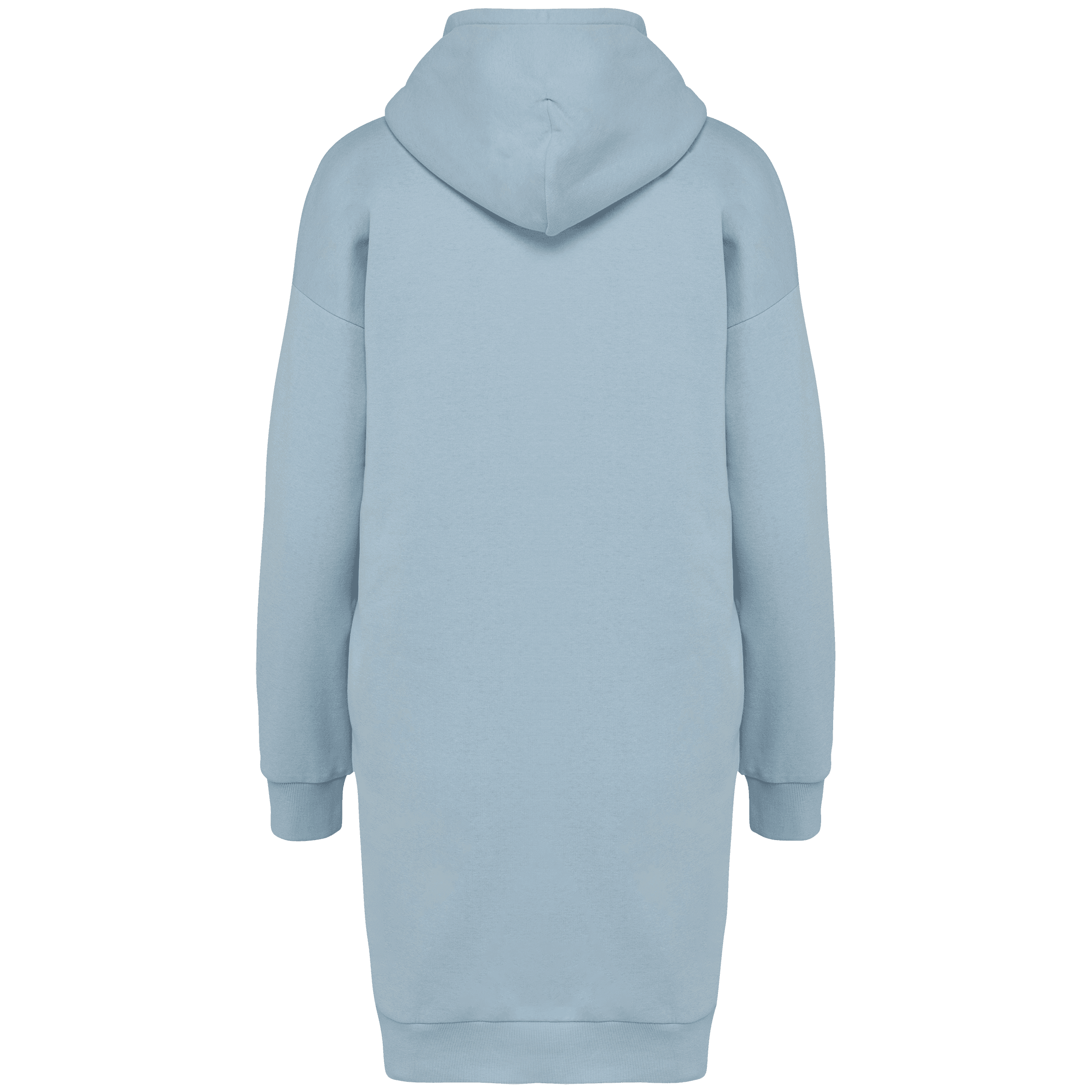 Robe sweat-shirt écoresponsable à capuche femme — coloris Aquamarine (Bleu)
