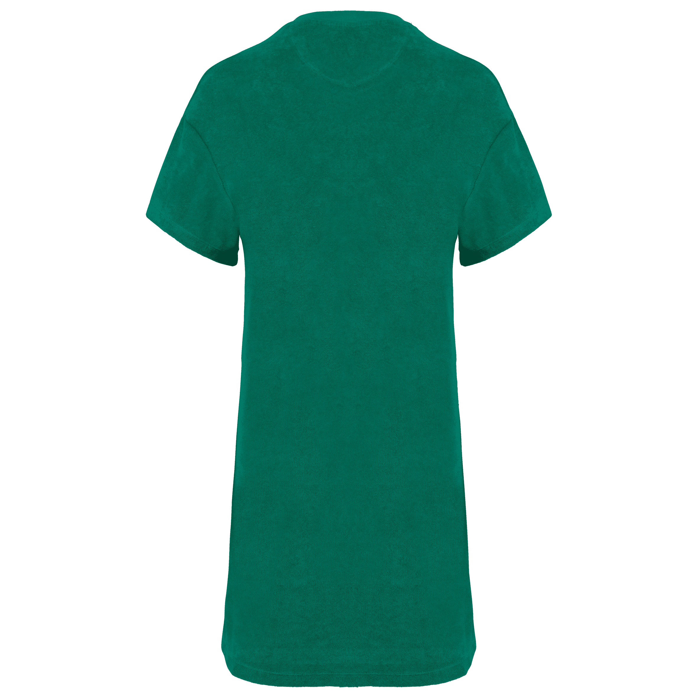 Robe t-shirt écoresponsable en éponge à épaules tombantes femme — coloris Malachite Green (Vert)