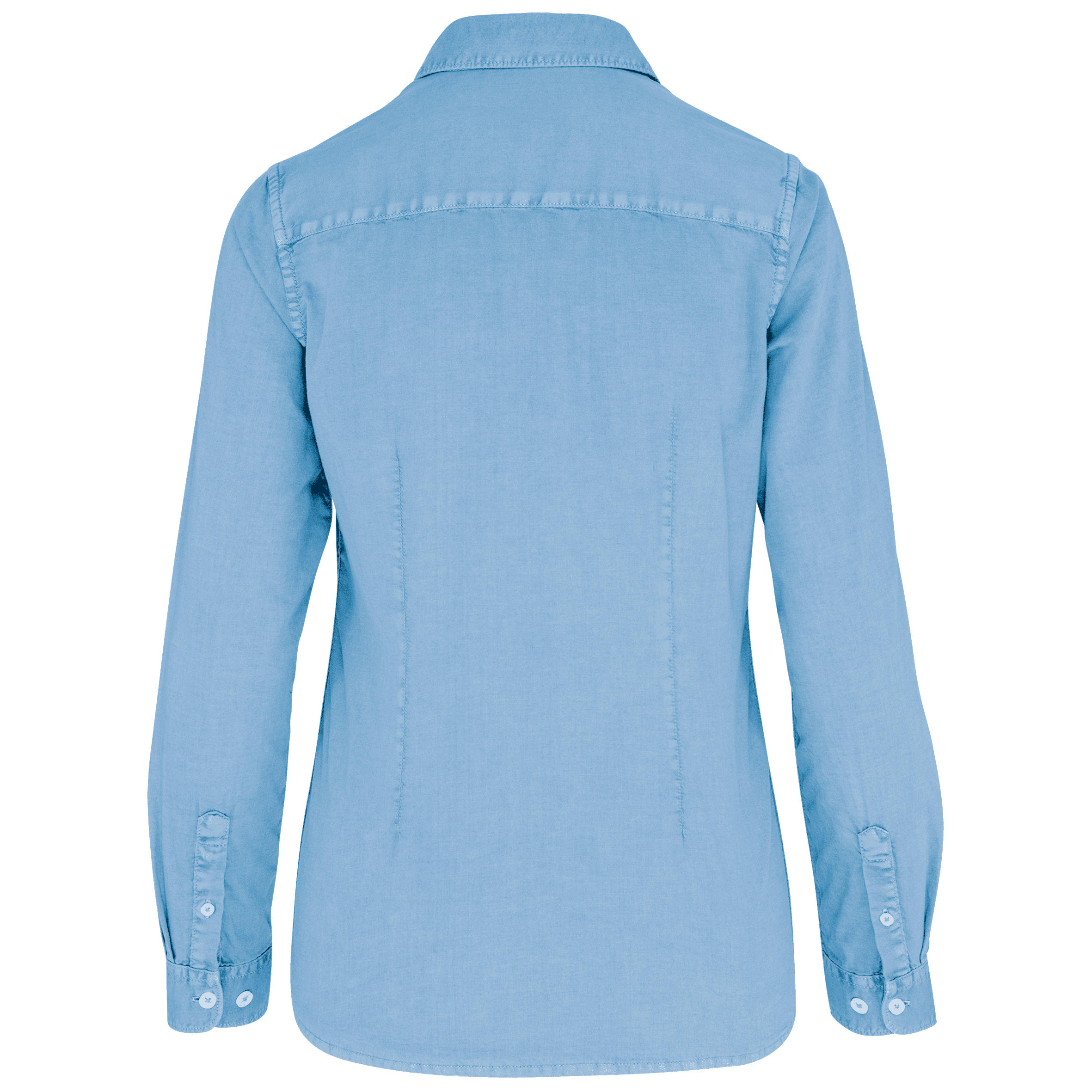 Chemise écoresponsable délavée femme — coloris Washed Cool Blue (Bleu)