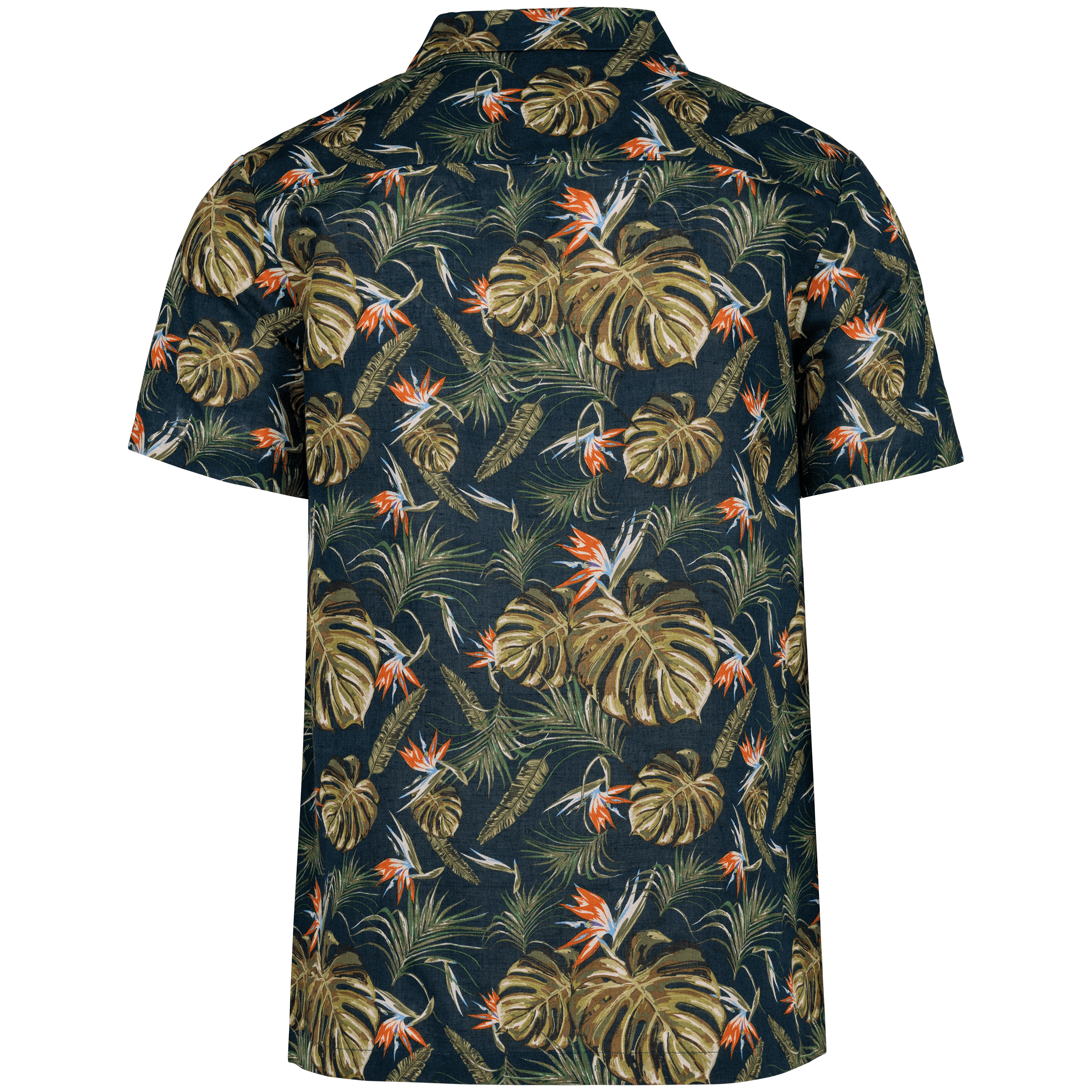 Chemise imprimé hawaïen homme — coloris Navy Paradise Bird (Motifs)