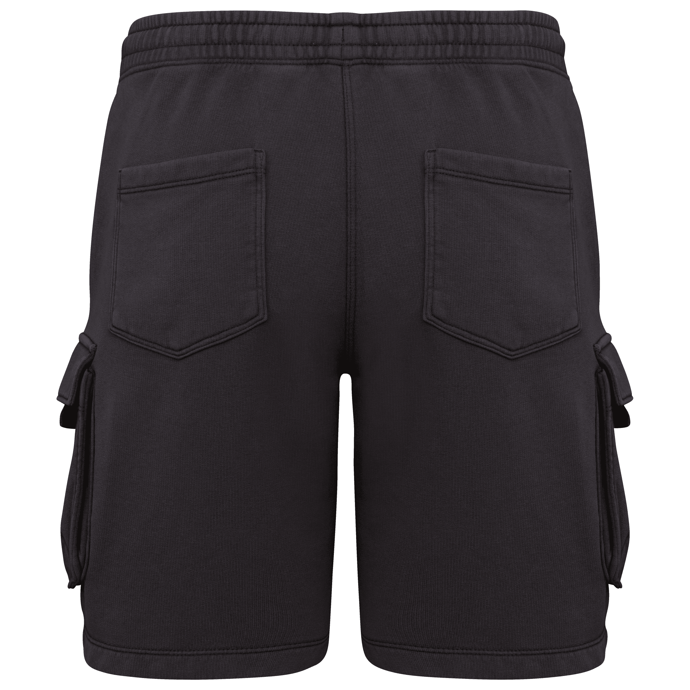 Short cargo écoresponsable délavé French Terry homme — coloris Washed black (Noir)
