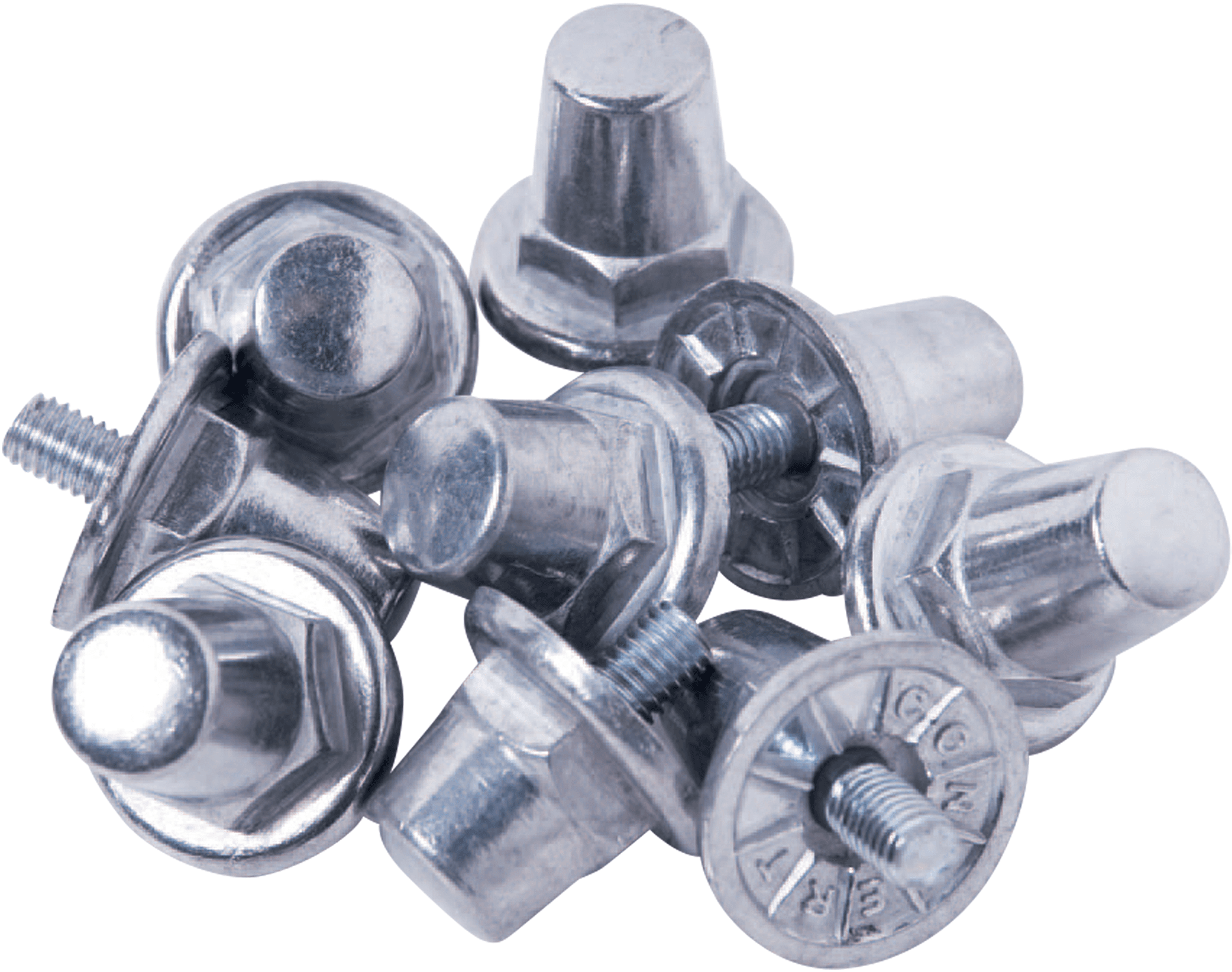 Pack de 100 crampons alu hexagonaux — coloris Silver (Gris)