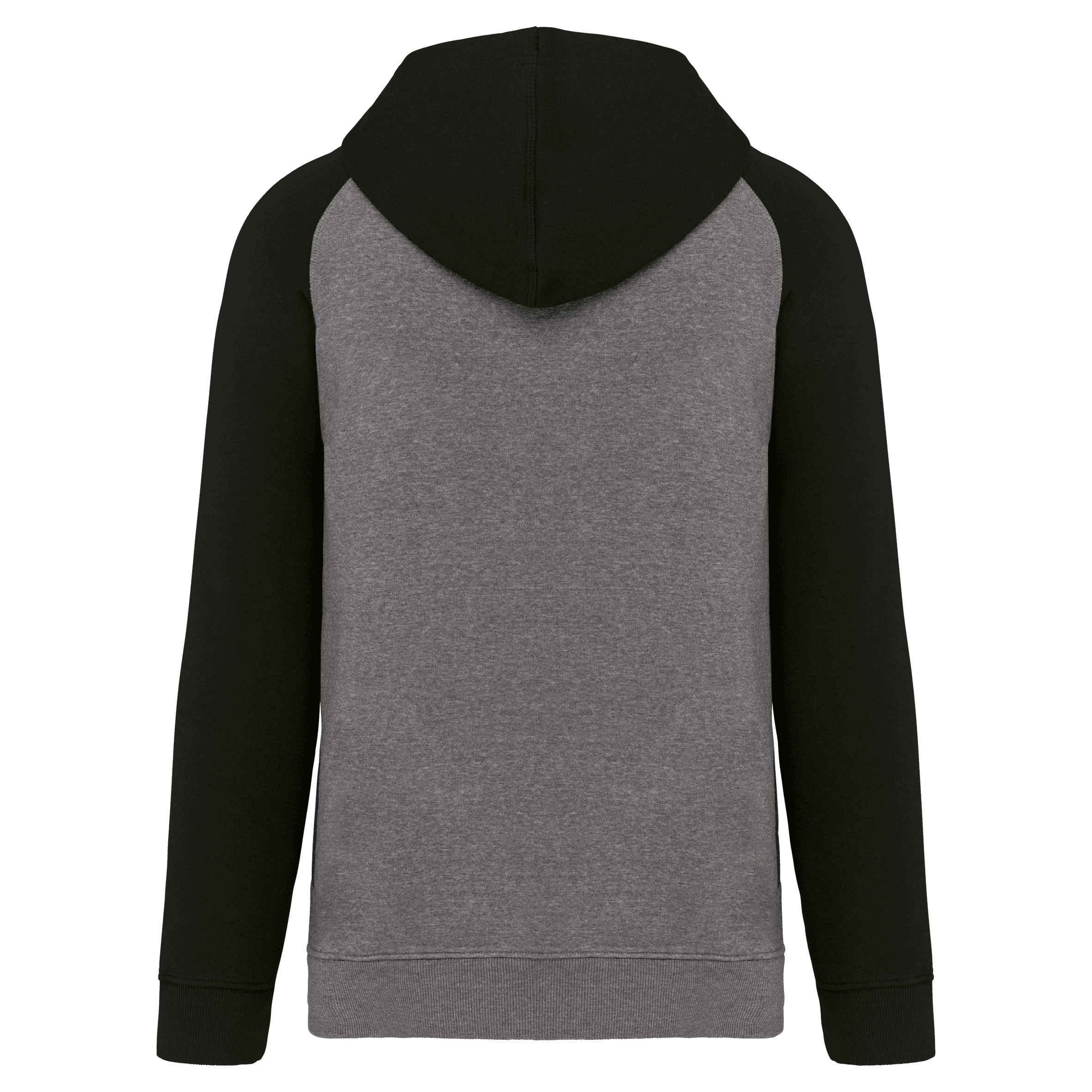 Sweat-shirt capuche bicolore enfant — coloris Grey Heather / Black (Gris)